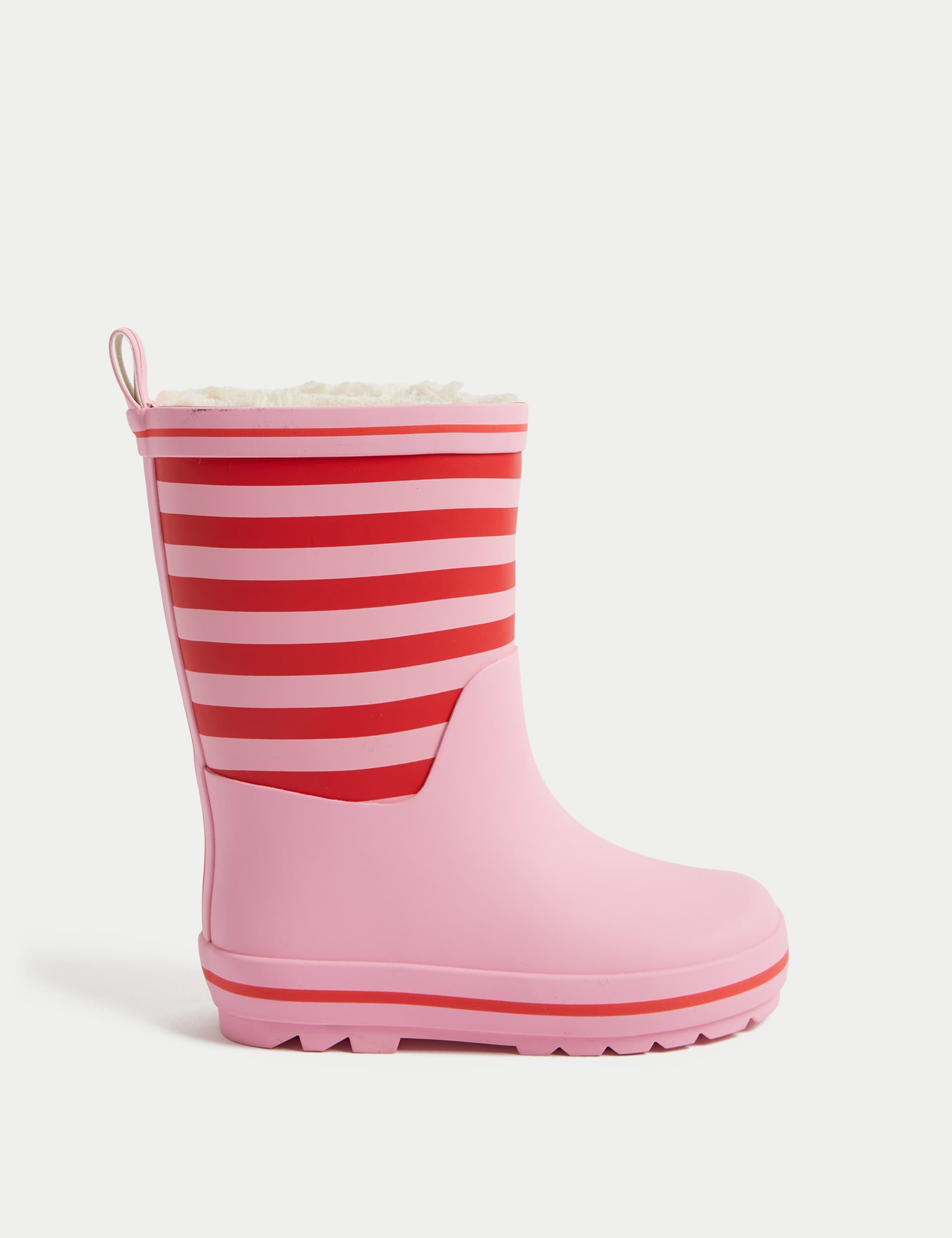 M&S Kids Striped Wellies (4 Small - 6 Large) - 6 S - Pink Mix, Pink Mix,Stone,Yellow