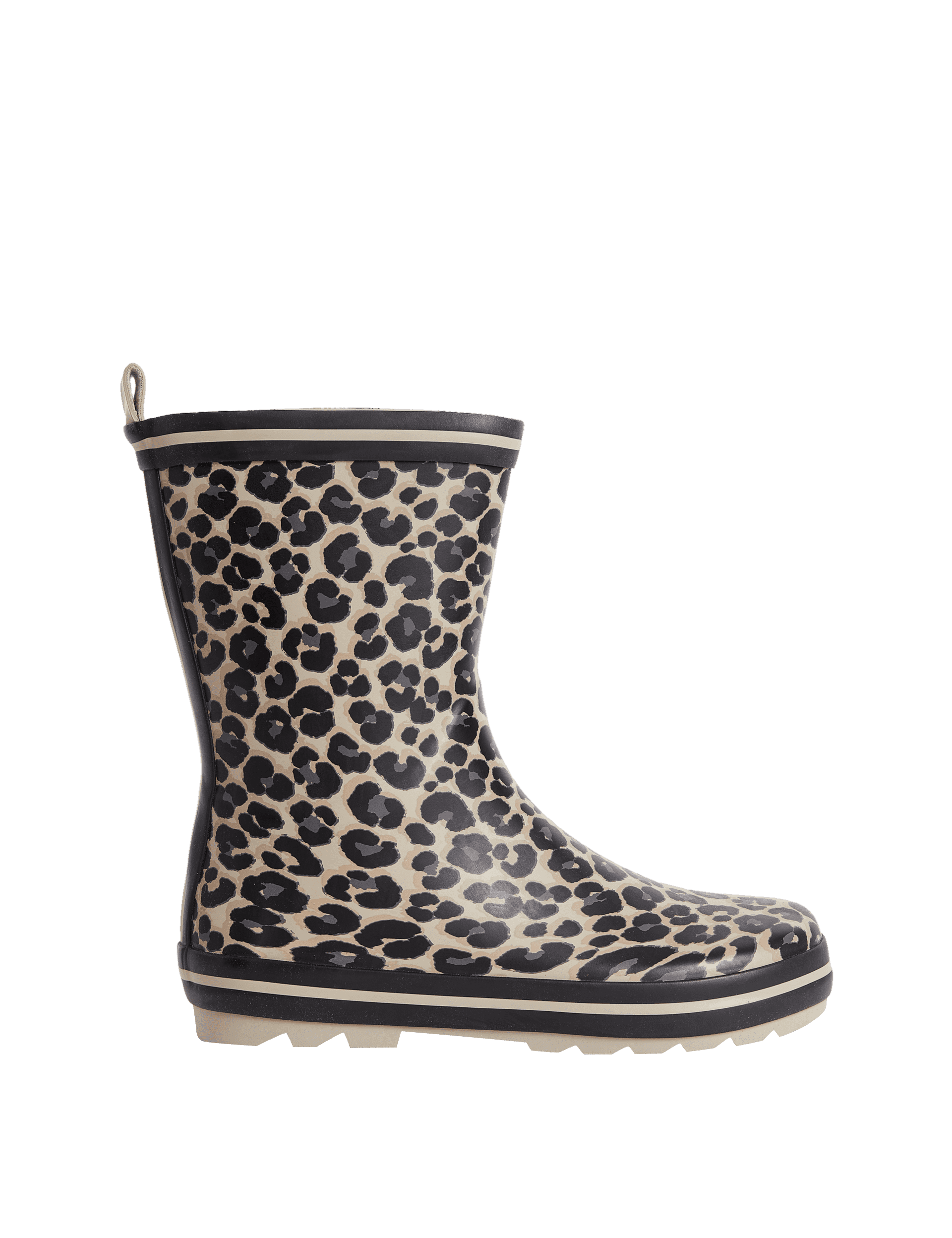 M&S Collection Kids Leopard Print Wellies (4 Small - 6 Large) - 3 L - Black Mix, Black Mix