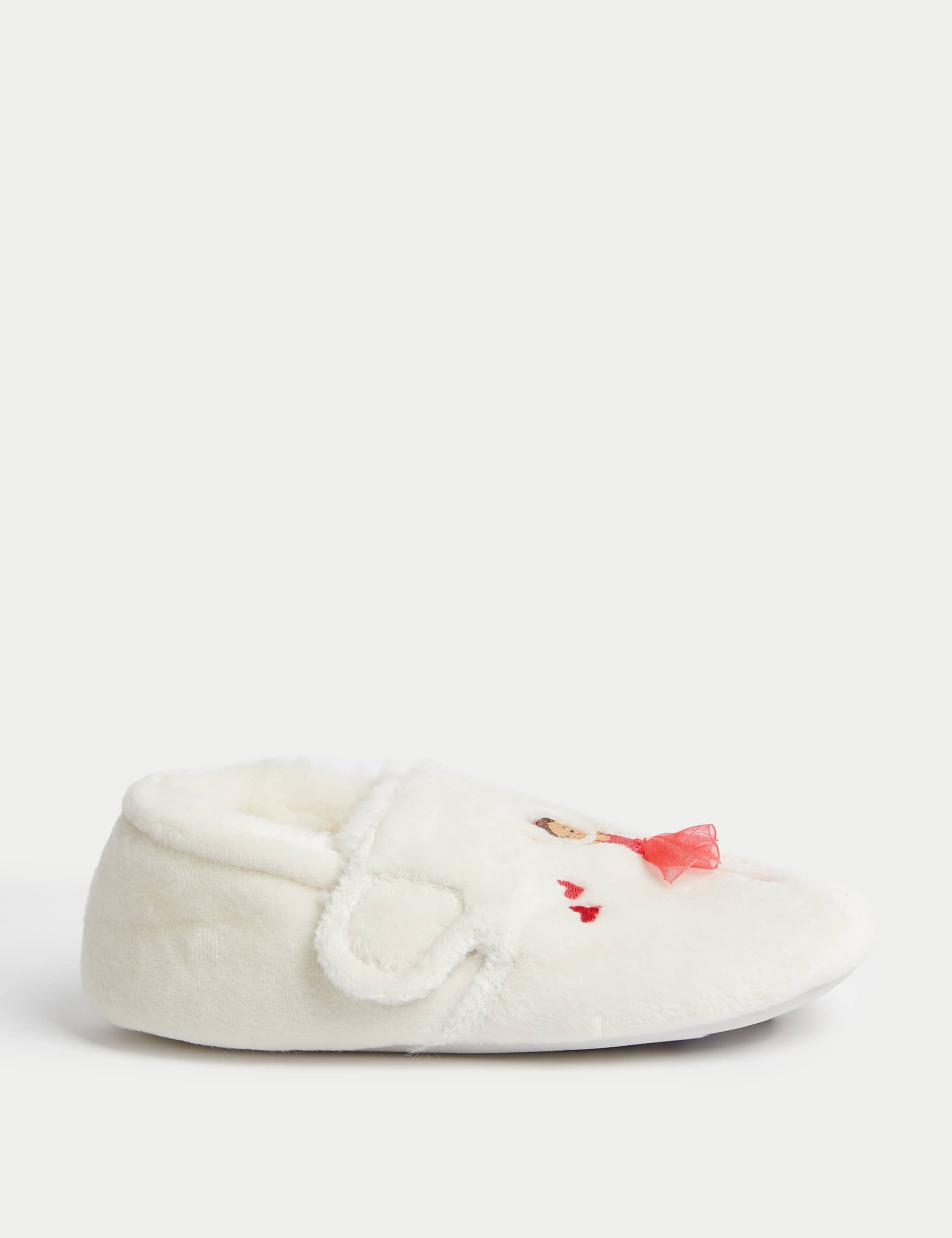 M&S Kids Ballerina Riptape Slippers (4 Small