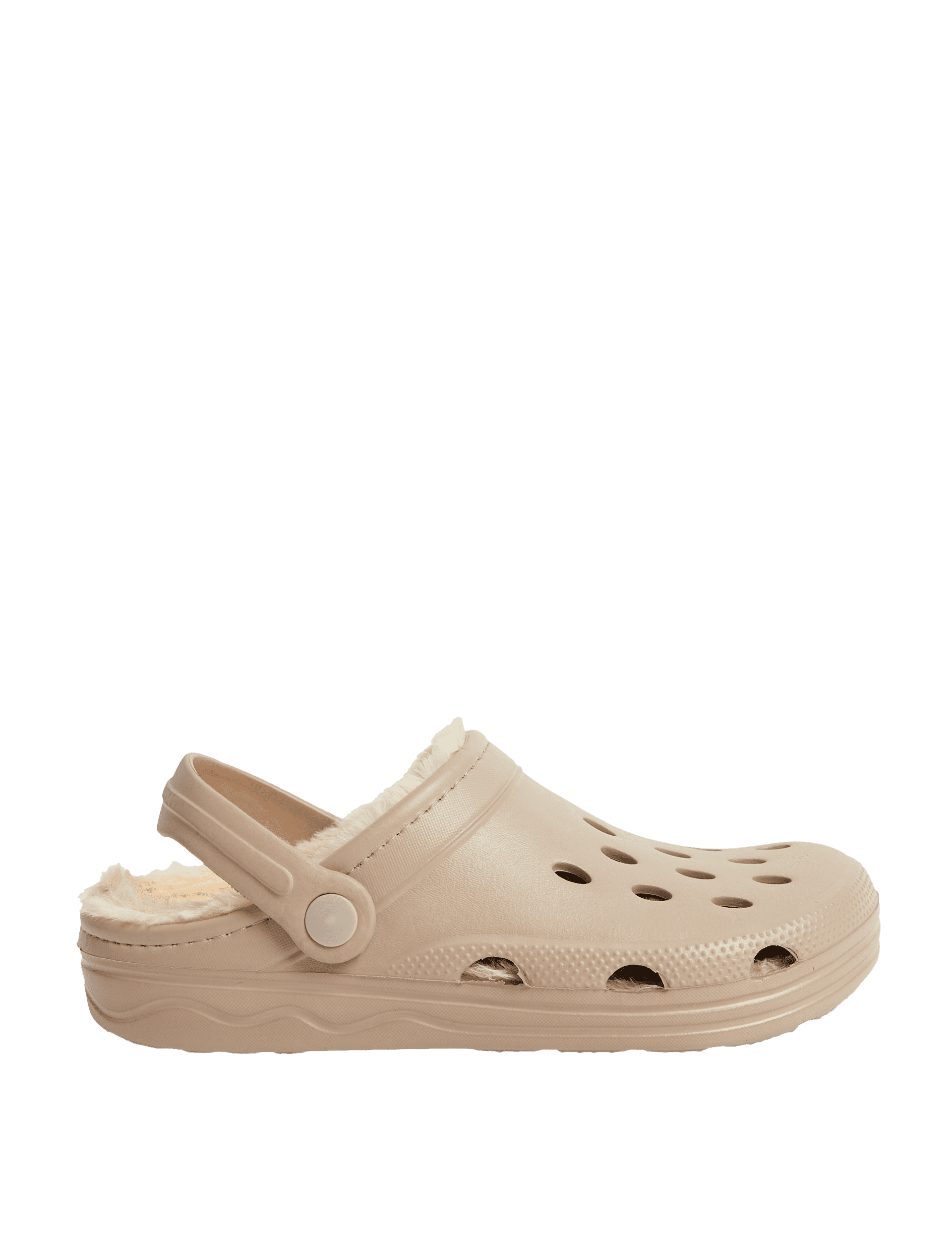 M&S Collection Kids Faux Fur Lined Clogs (1 Large - 6 Large) - Oatmeal, Oatmeal,Soft Pink