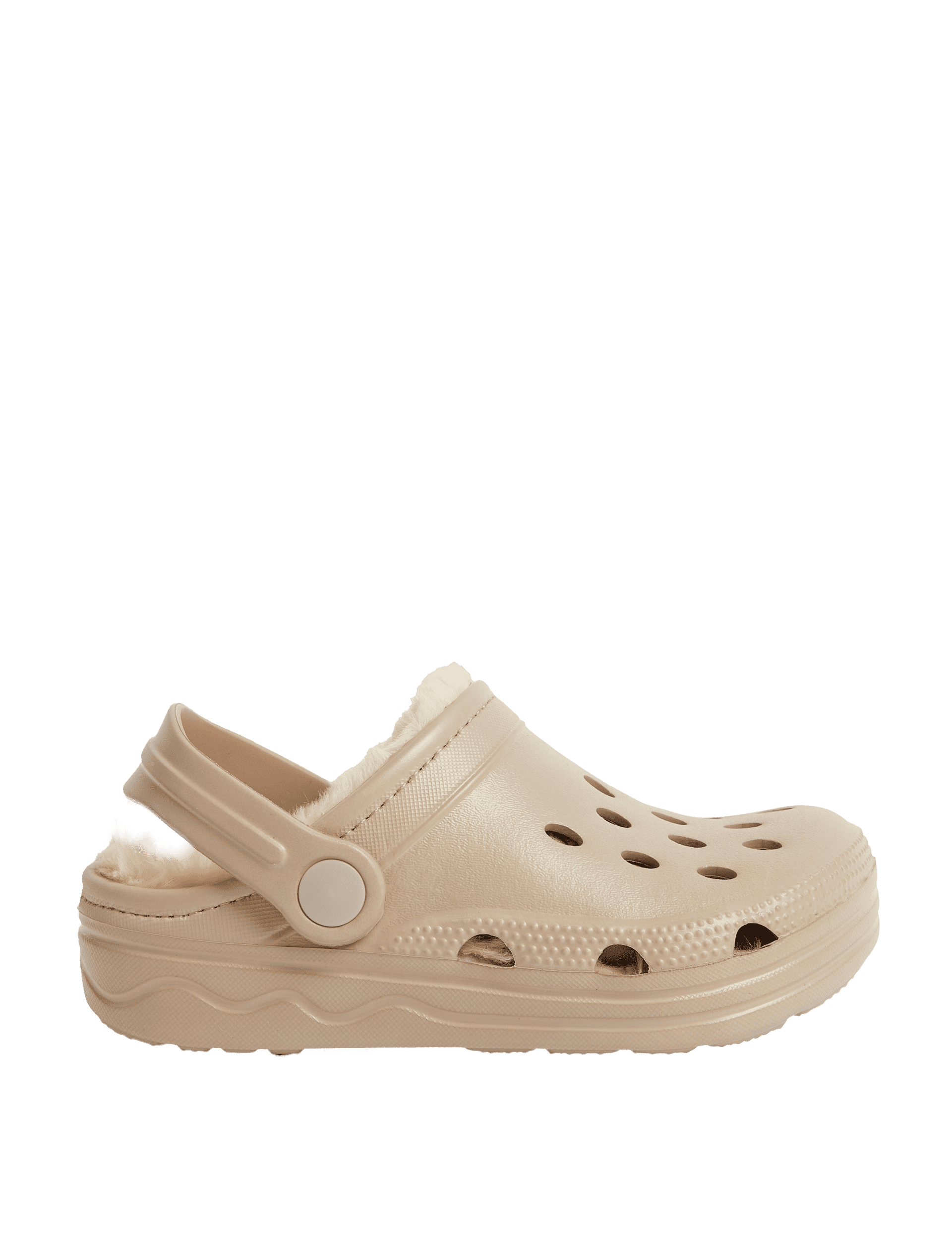 M&S Collection Kids Fur Lined Clogs (4 Small - 6 Large) - 8 S - Oatmeal, Oatmeal,Soft Pink