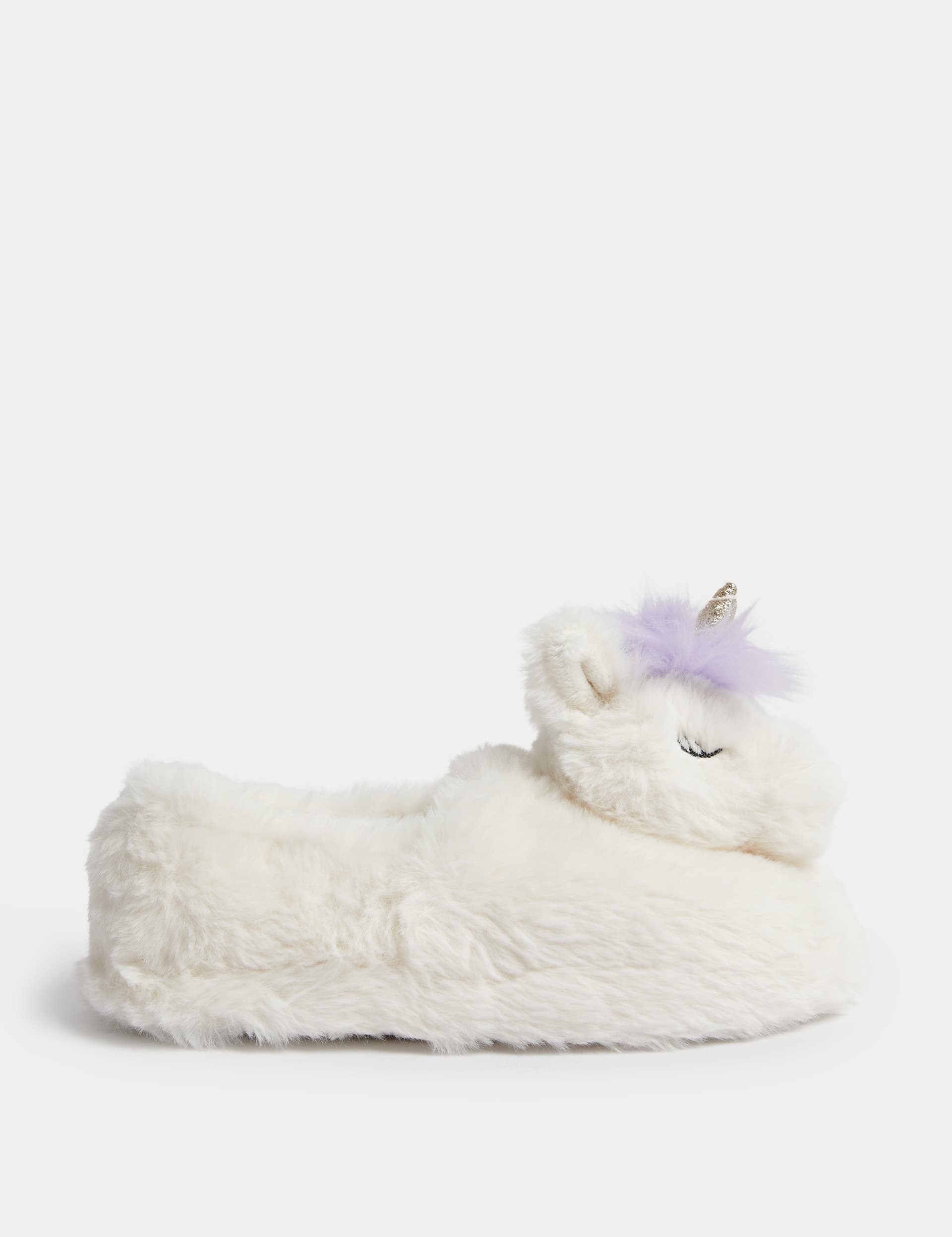 M&S Kid's Unicorn Slippers (4 Small - 6 Large) - 5 L - Cream, Cream