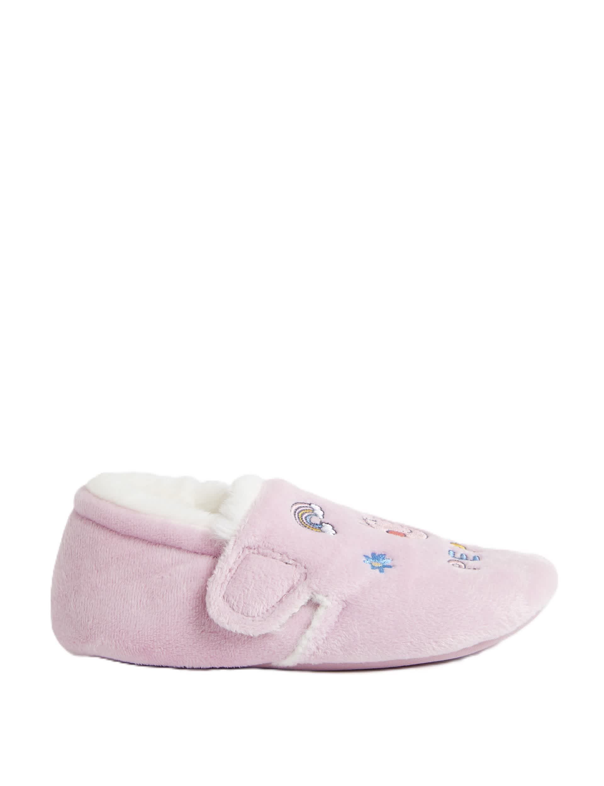 M&S Girls Peppa Pig Freshfeet Slippers (4 Small - 12 Small) - 6 S - Pink, Pink