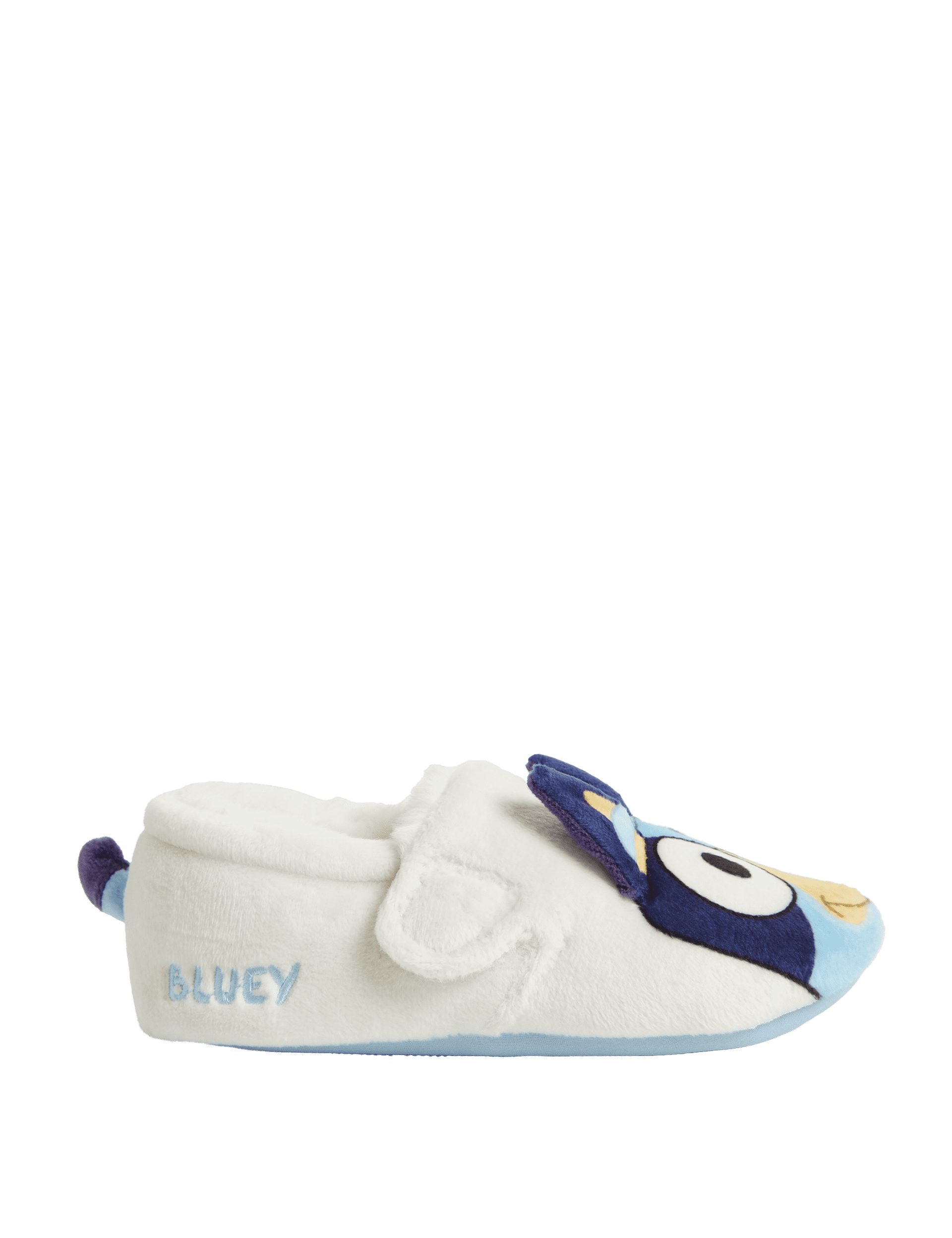 M&S Collection Kids Bluey Riptape Slippers (4 Small - 12 Small) - 7 S - Cream Mix, Cream Mix