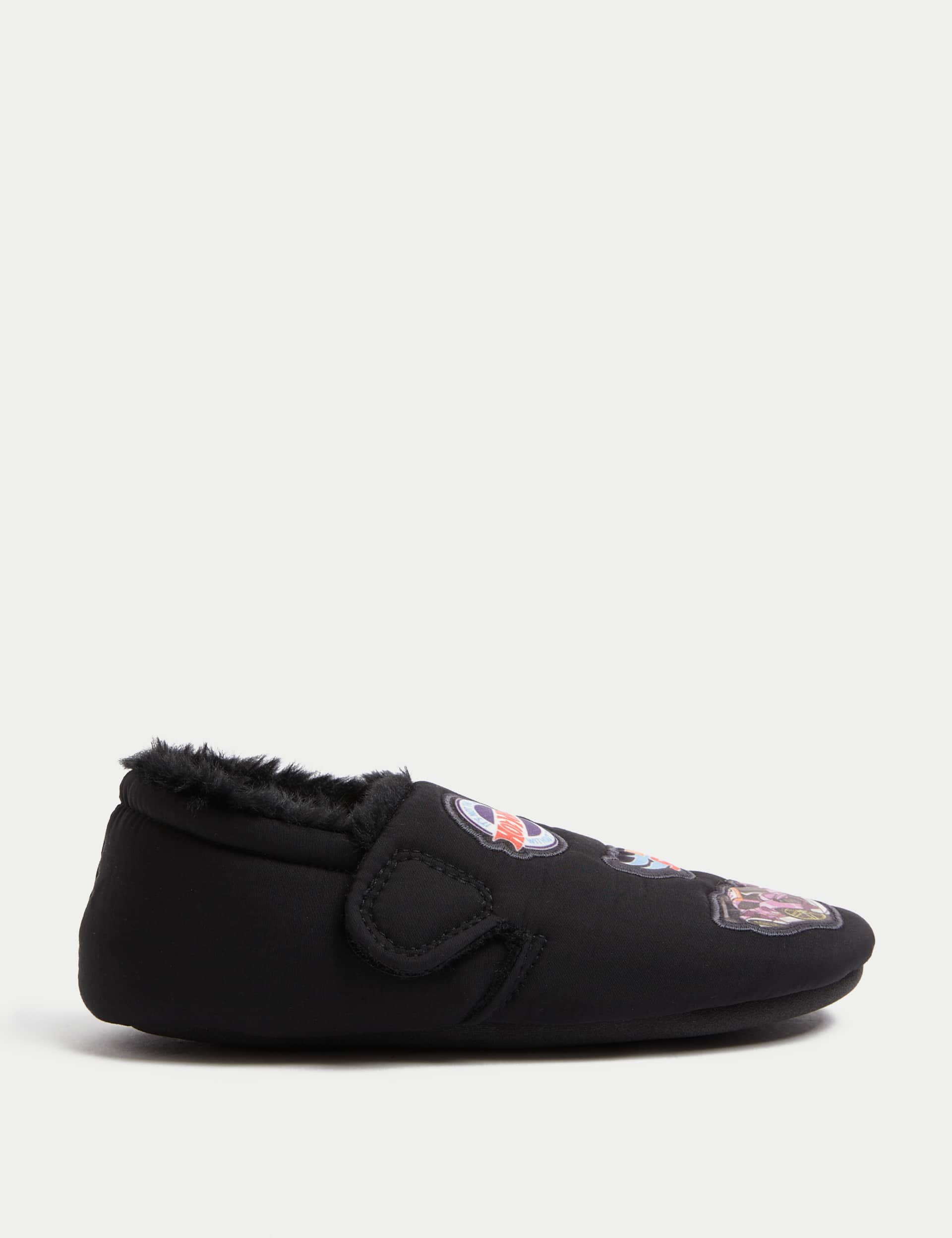 M&S Collection Kids Hot Wheels Riptape Slippers (4 Small - 13 Small) - 4S - Black Mix, Black Mix