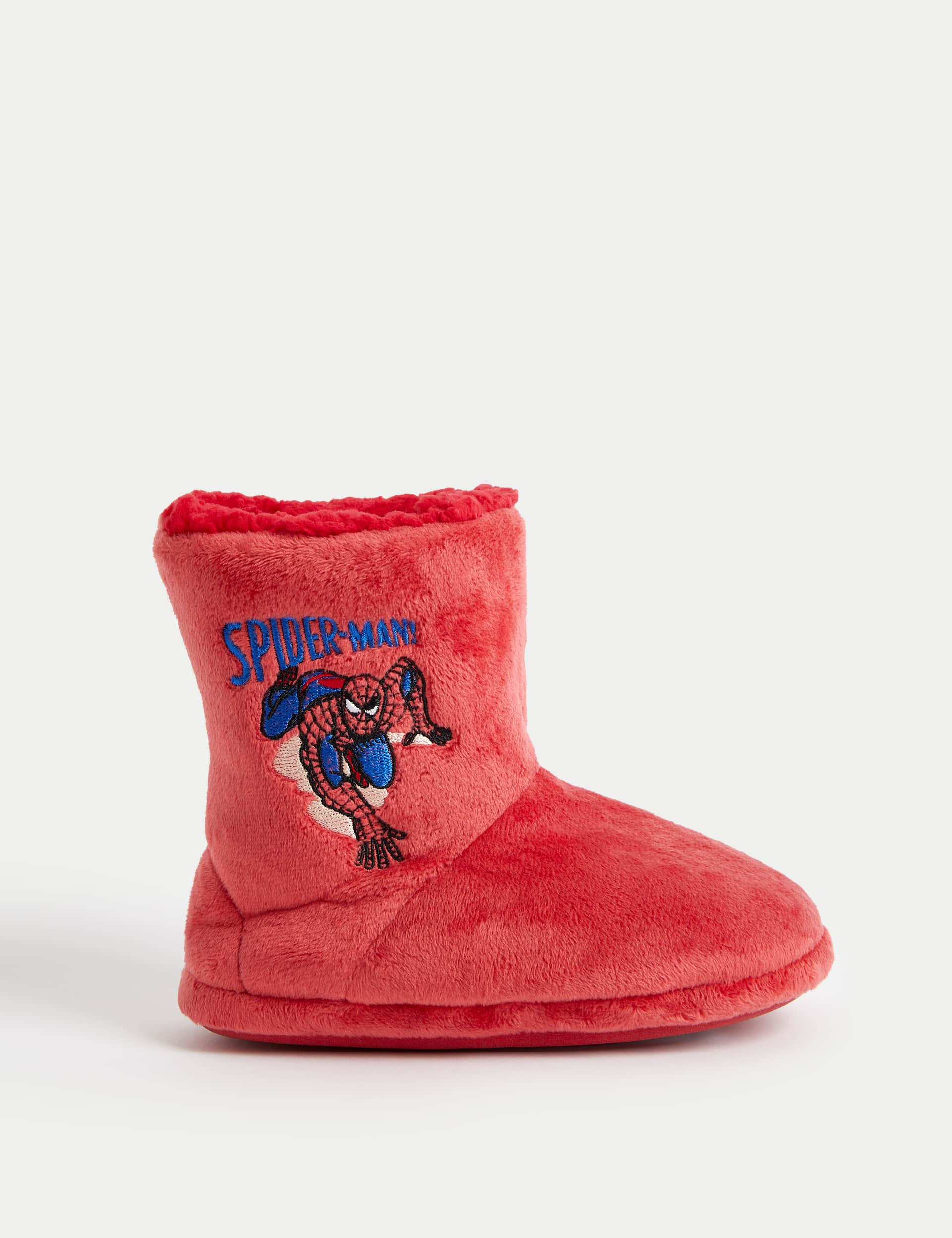 M&S Kids Spider-Man Slipper Boots (4 Small - 13 Small) - 11 S - Red, Red