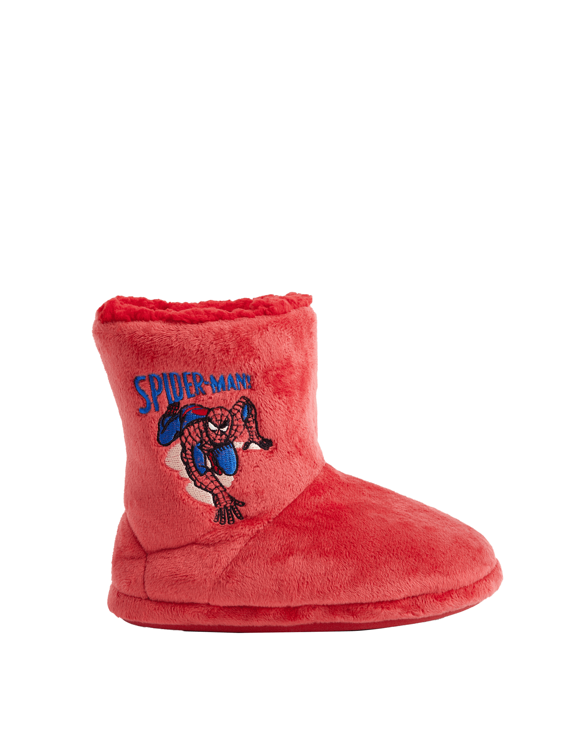 M&S Collection Kids Spider-Man Slipper Boots (4 Small - 13 Small) - 7 S - Red, Red