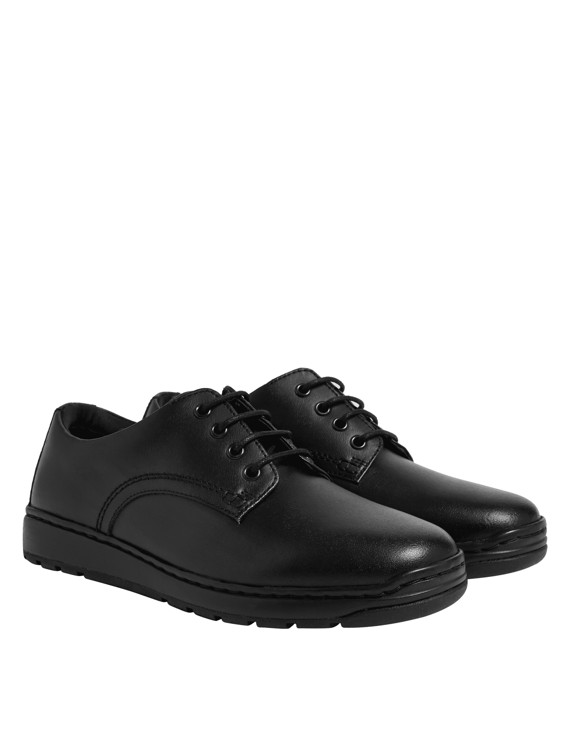 M&S Collection Kids Leather Lace Up School Shoes (13 Small - 10 Large) - 3.5 LNAR - Black, Black