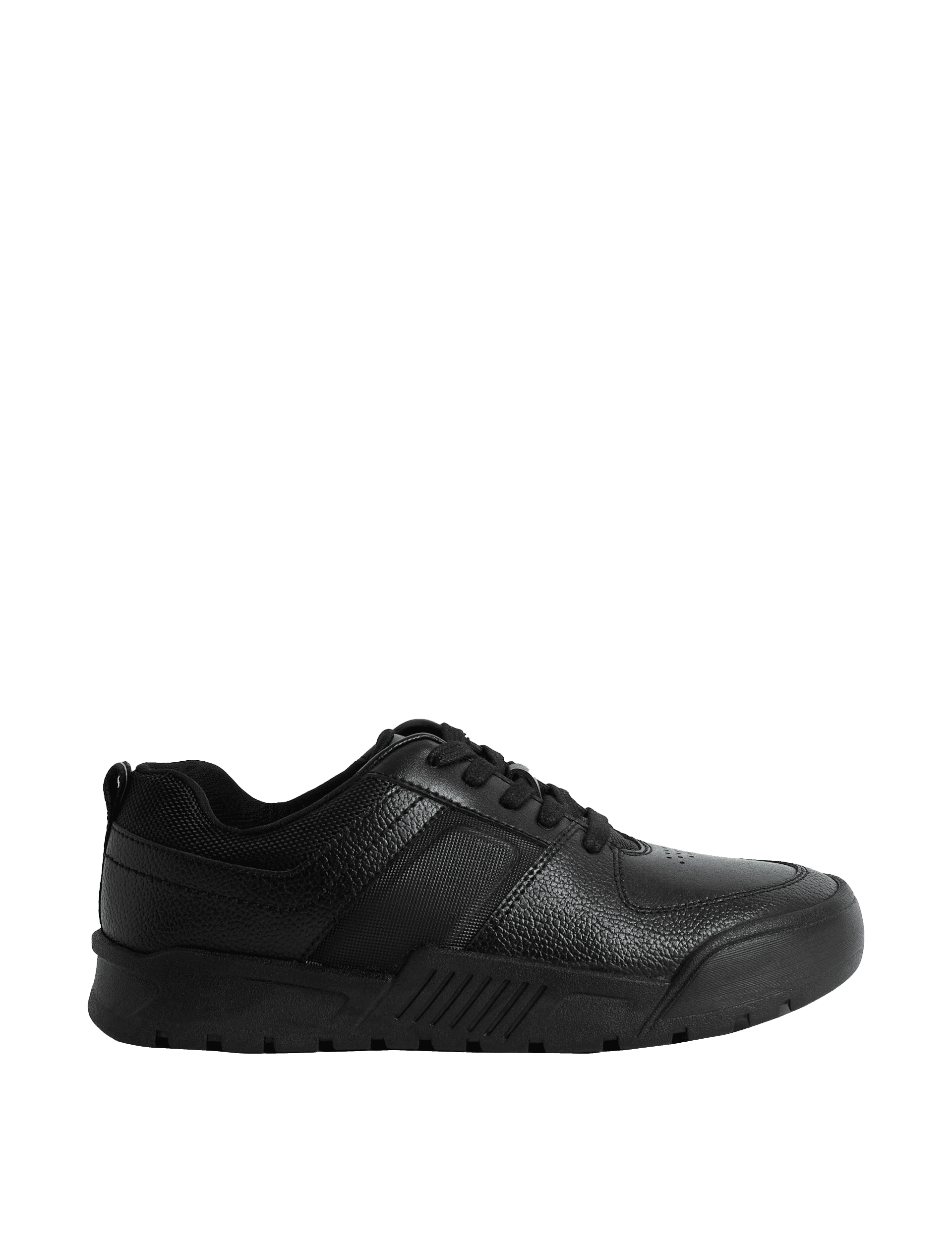 M&S Collection Kids Leather Lace Freshfeet School Shoes (13 Small - 9 Large) - 4 LSTD - Black, Blac