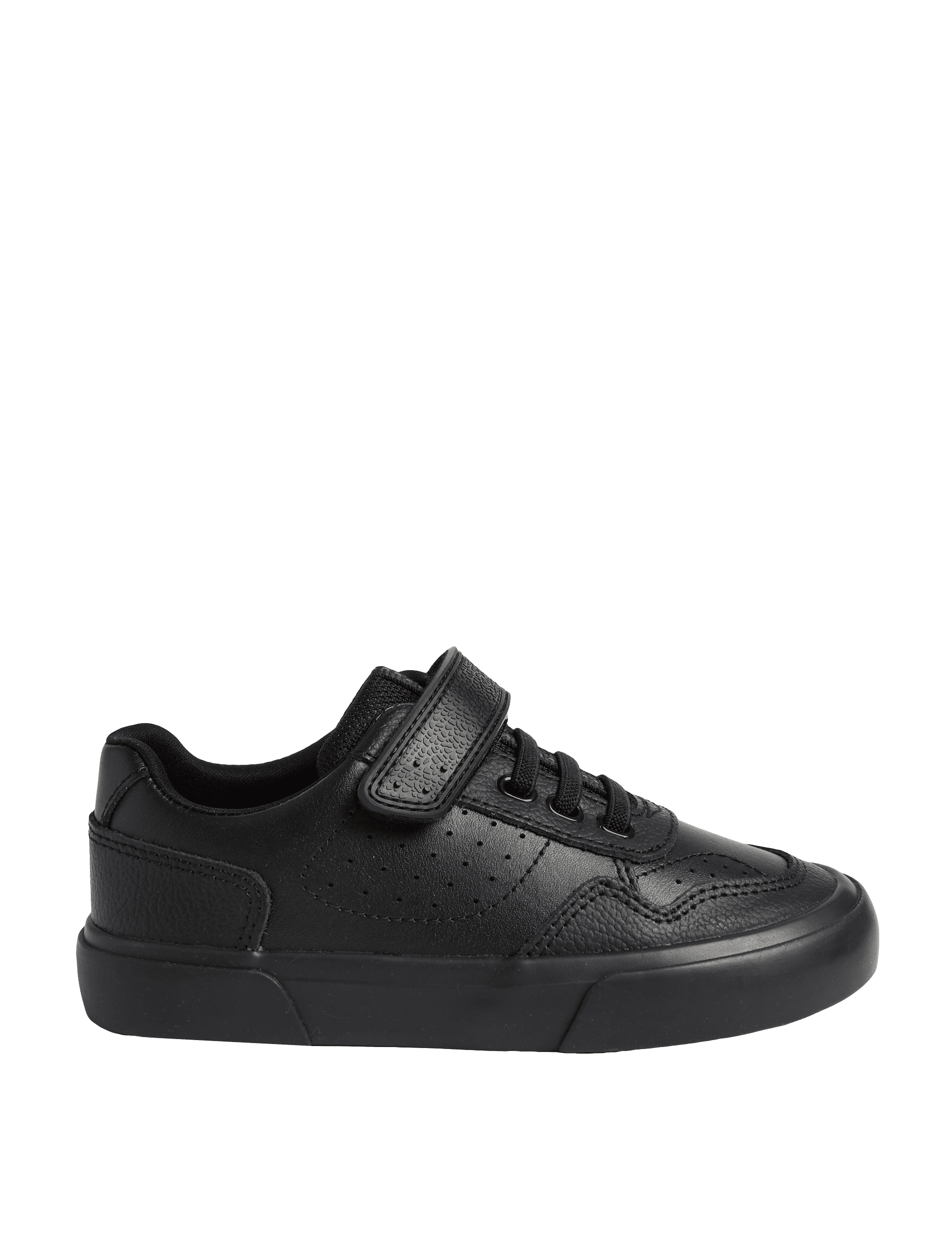 M&S Collection Kids Leather Riptape School Shoes (8 Small - 2 Large) - 8.5 SSTD - Black, Black