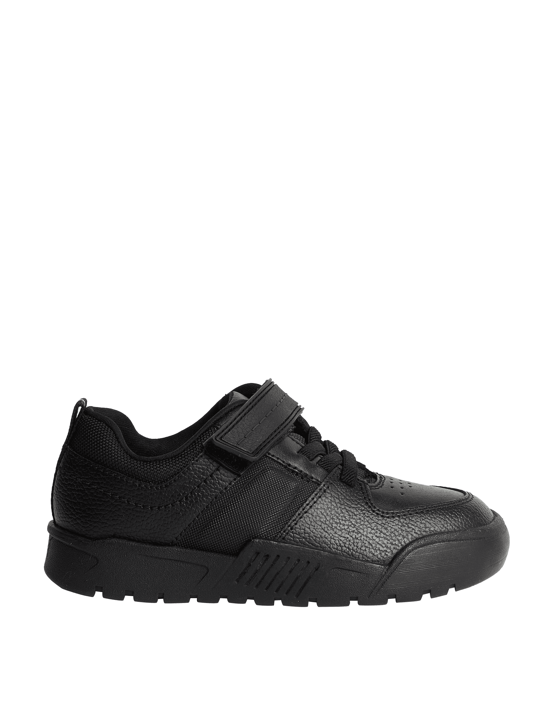 M&S Collection Kids Textured Riptape School Shoes (8 Small - 2 Large) - 13.5SWDE - Black, Black