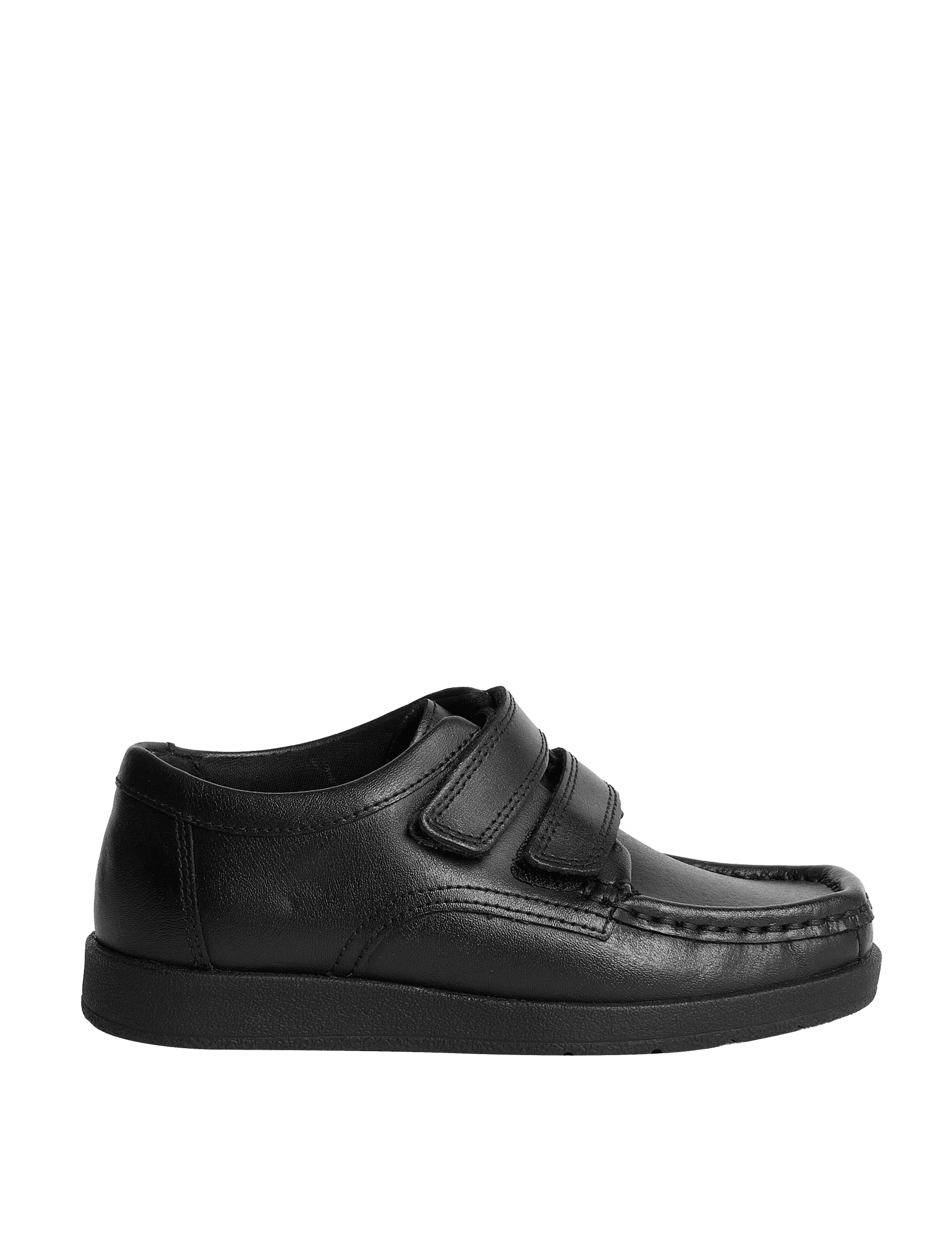 M&S Collection Kids Leather Riptape School Shoes (8 Small - 2 Large) - 12.5SWDE - Black, Black