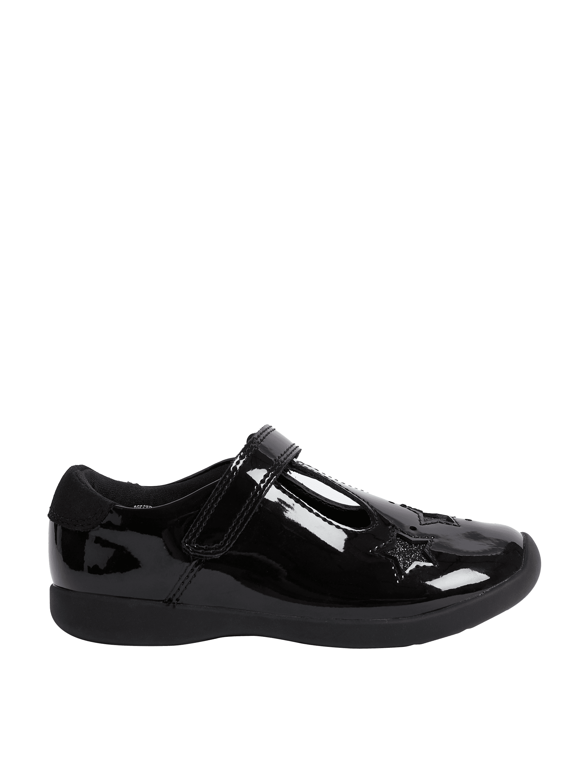 M&S Collection Kids Patent Leather Glitter School Shoes (8 Small - 2 Large) - 1.5 LSTD - Black, Blac