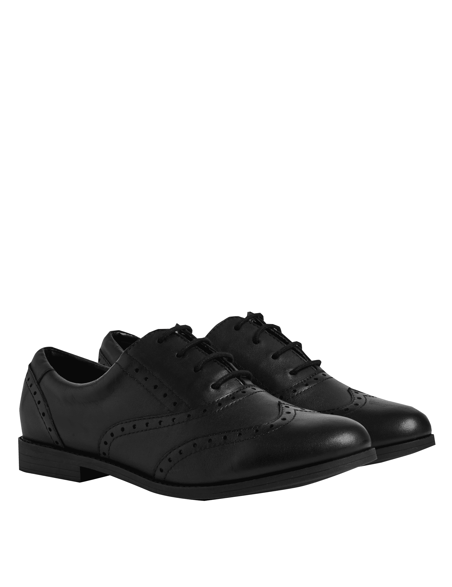 M&S Collection Kids Leather Lace-up Brogues School Shoes (13 Small - 7 Large) - 4 LSTD - Black, Blac