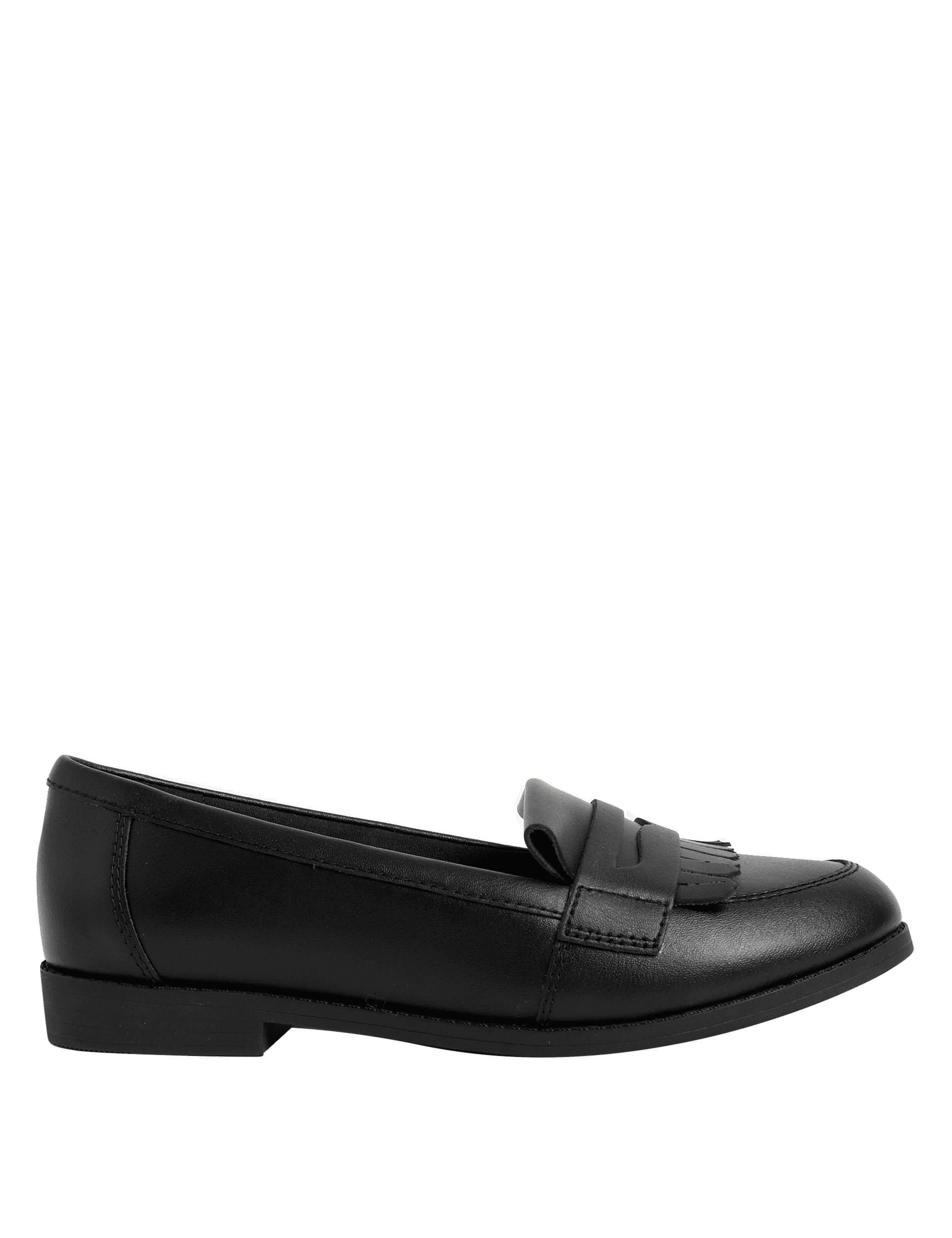 M&S Collection Kids Leather School Loafers (13 Small - 7 Large) - 4 LSTD - Black, Black