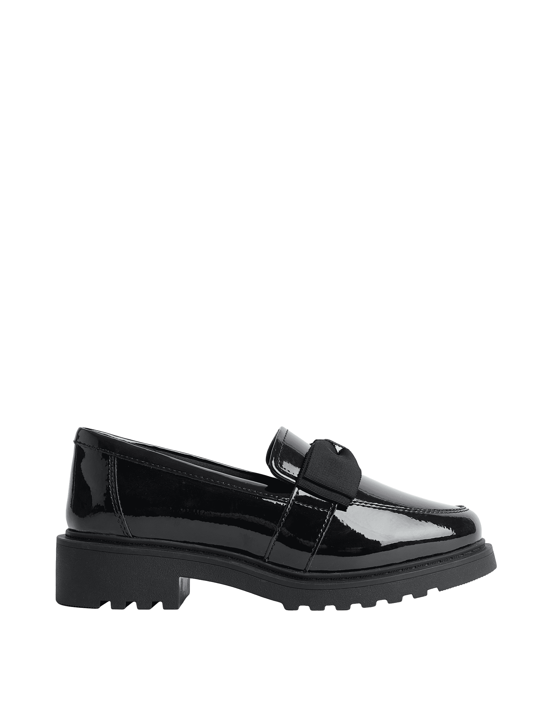 M&S Collection Kids Chunky Loafer Leather School Shoes (2 Large - 7 Large) - 5 LWDE - Black, Black