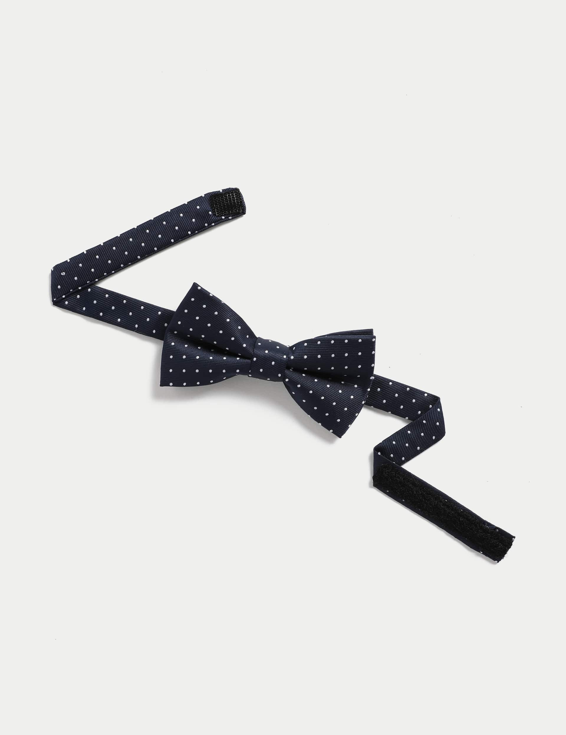 M&S Kids Spotty Bow Tie - S-M - Navy, Navy