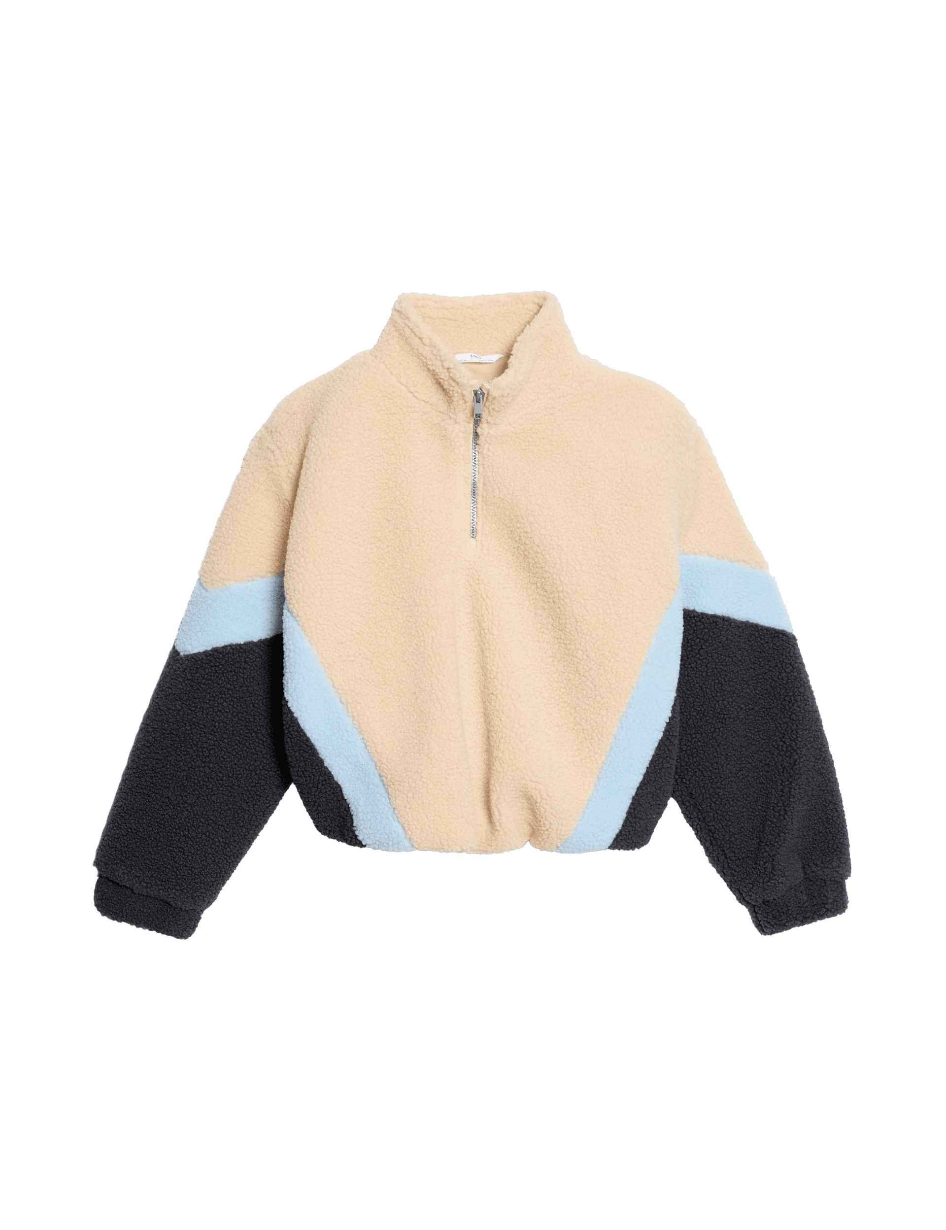 M&S Collection Girls Chevron Half Zip Borg Fleece (6-16 Yrs) - 9-10Y - Ecru, Ecru