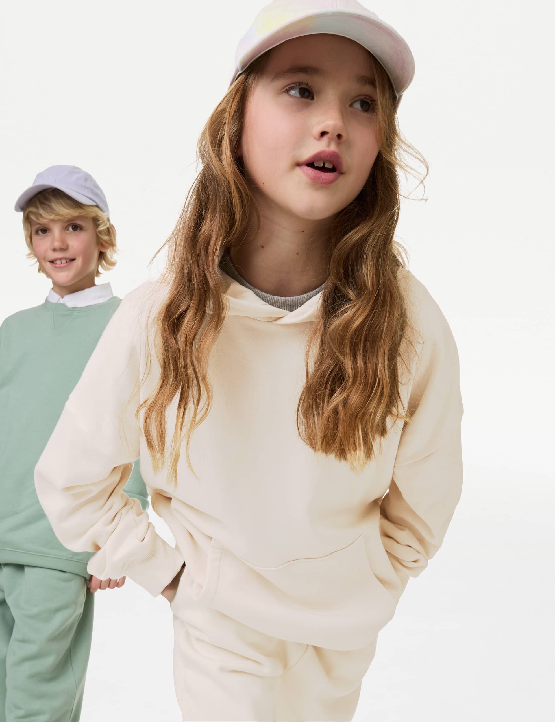 M&S Cotton Rich Oversized Hoodie (6-16 Yrs) - 10-11 - Ivory, Ivory