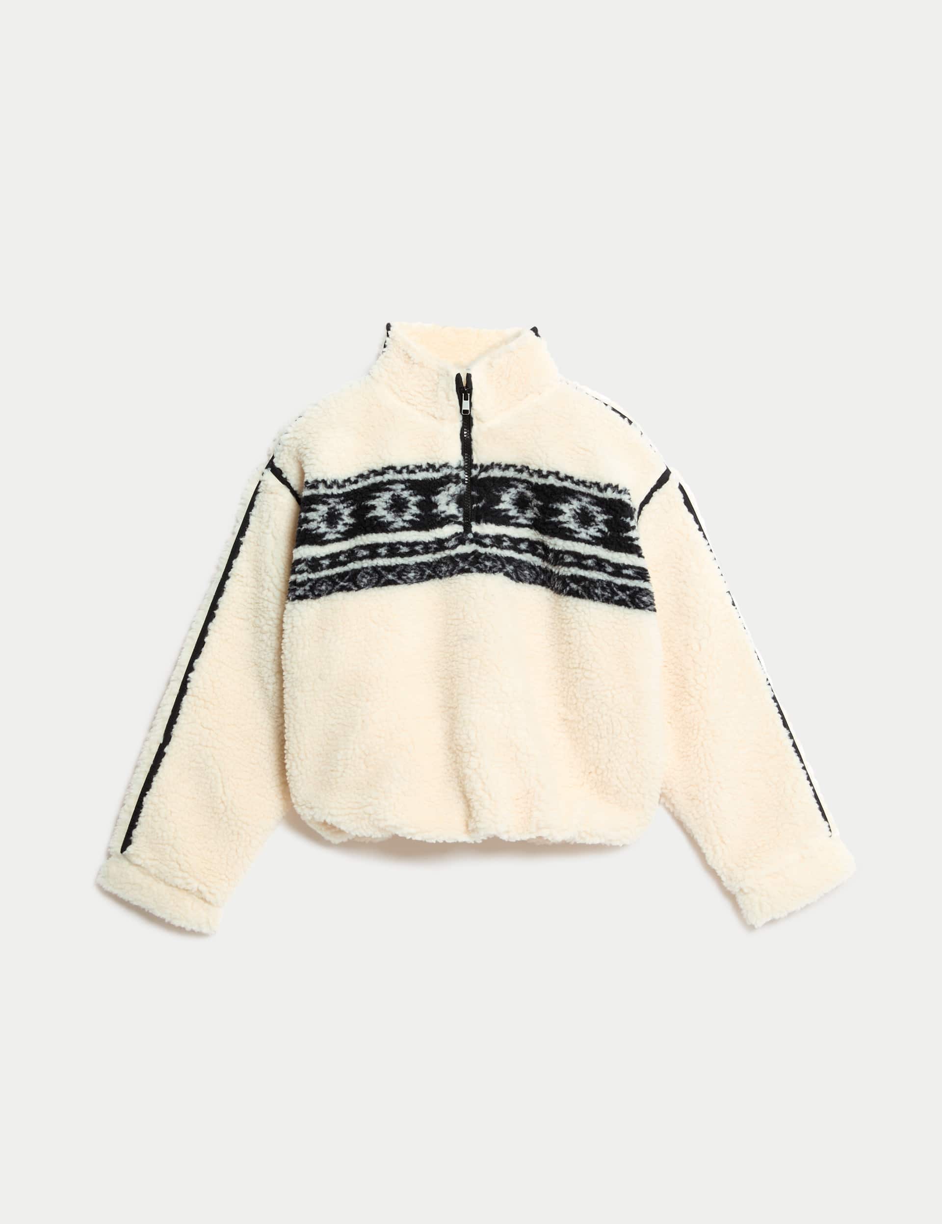 M&S Girls Aztec Print Borg Fleece (6-16 Yrs)