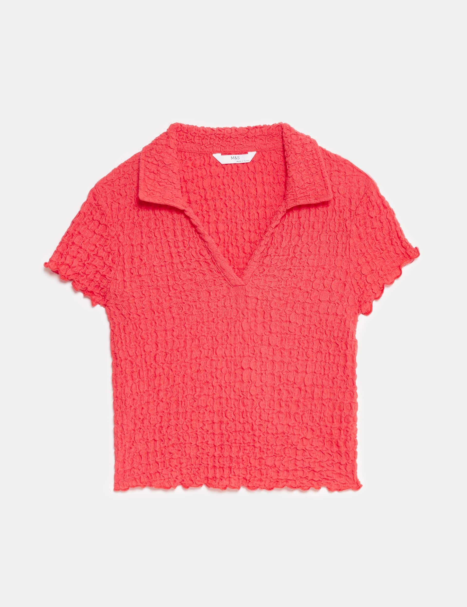 M&S Collection Girls Textured Top (6-16 Yrs) - 15-16, Ecru,Red,Black