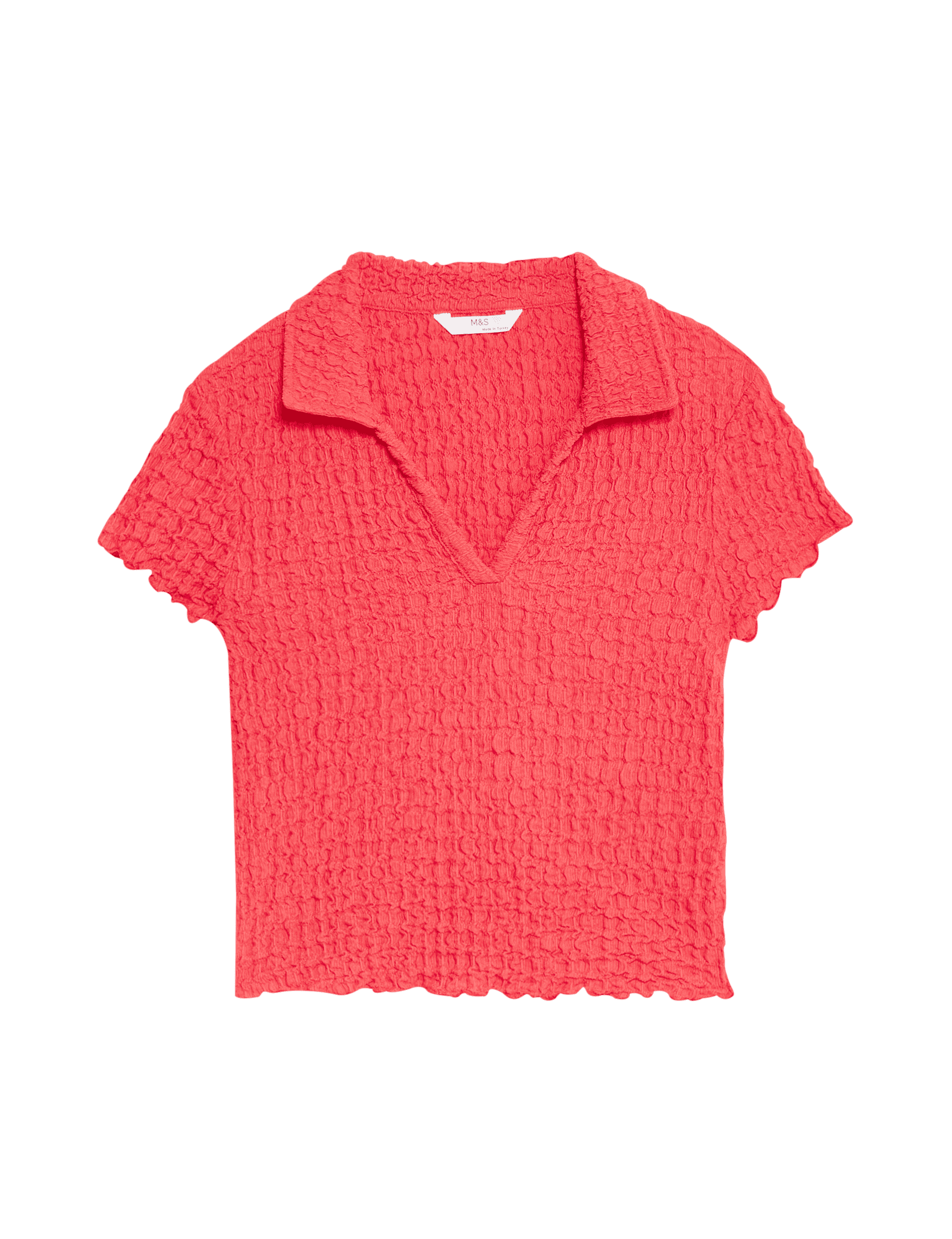 M&S Collection Girls Textured Top (6-16 Yrs) - 15-16, Black,Ecru,Red