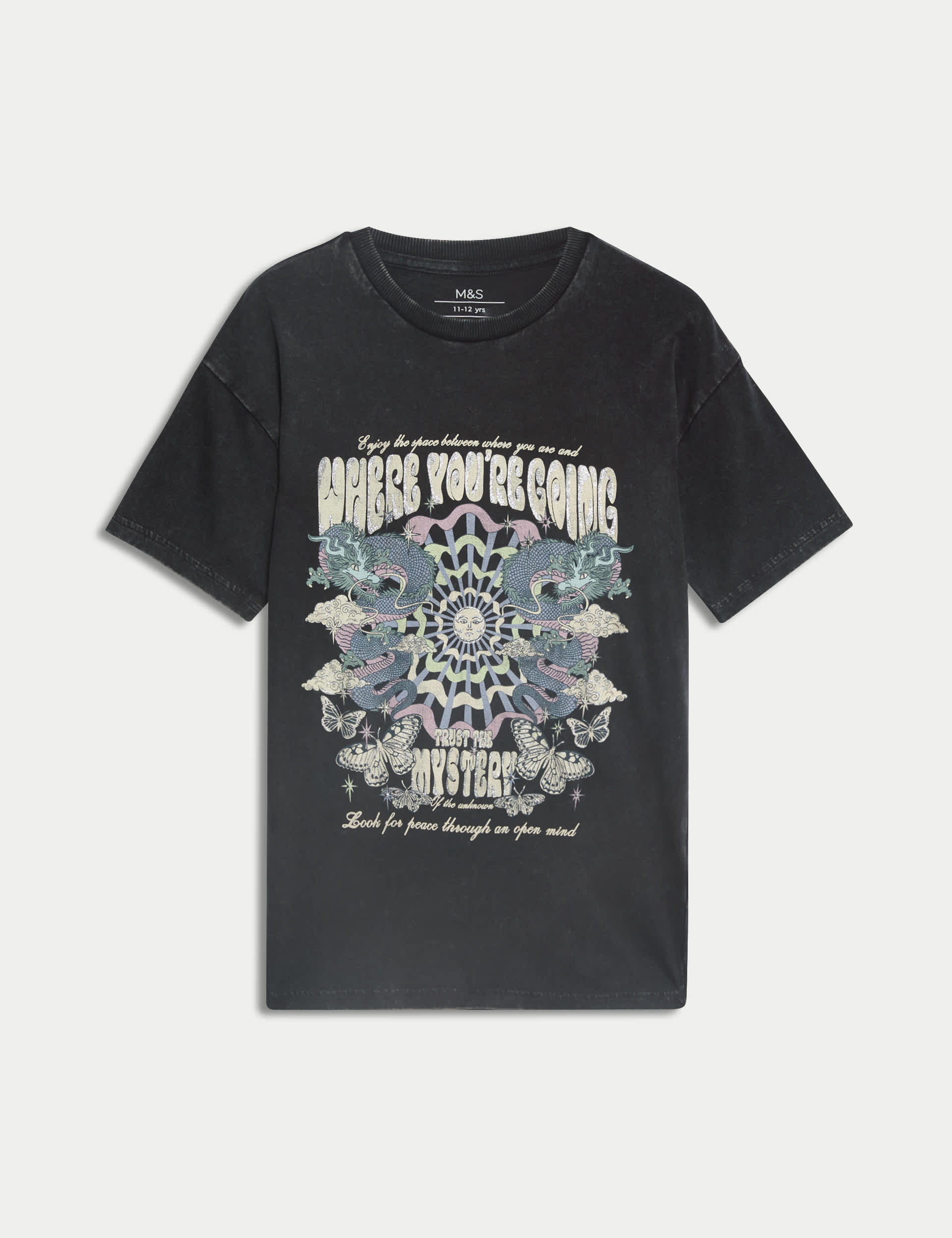 M&S Girls Pure Cotton Printed T-Shirt (6-16 Yrs)