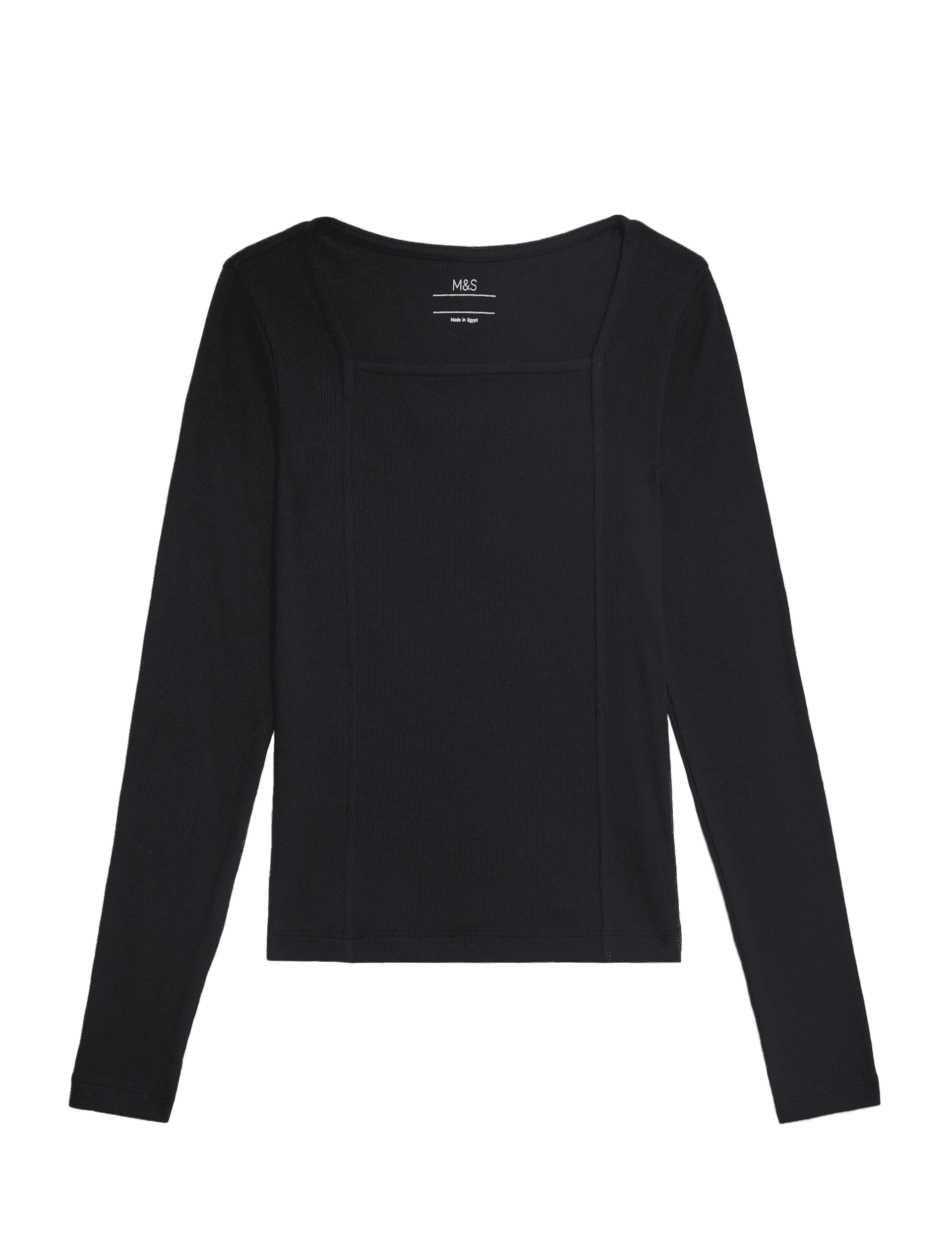 M&S Collection Girls Cotton Rich Ribbed Tops (6-16 Yrs) - 9-10Y - Black, Black,Steel Blue,Pink,Burgu