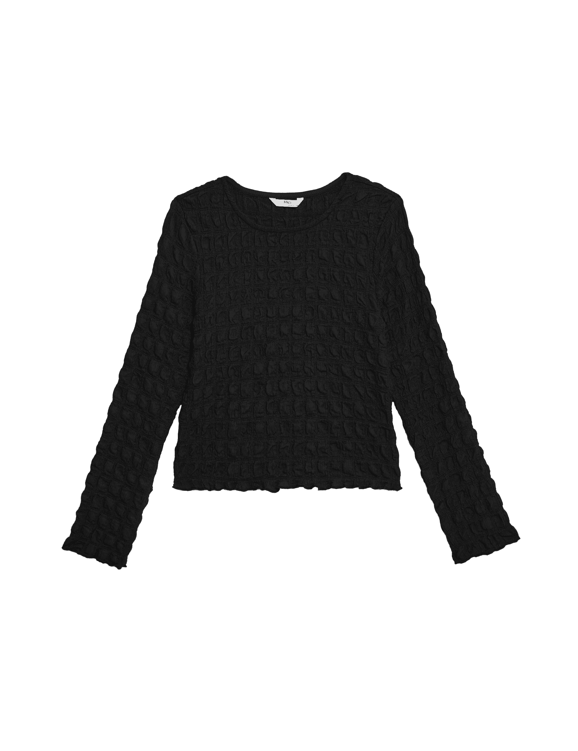 M&S Collection Girls Textured Top (6-16 Yrs) - 9-10Y - Black, Berry,Black