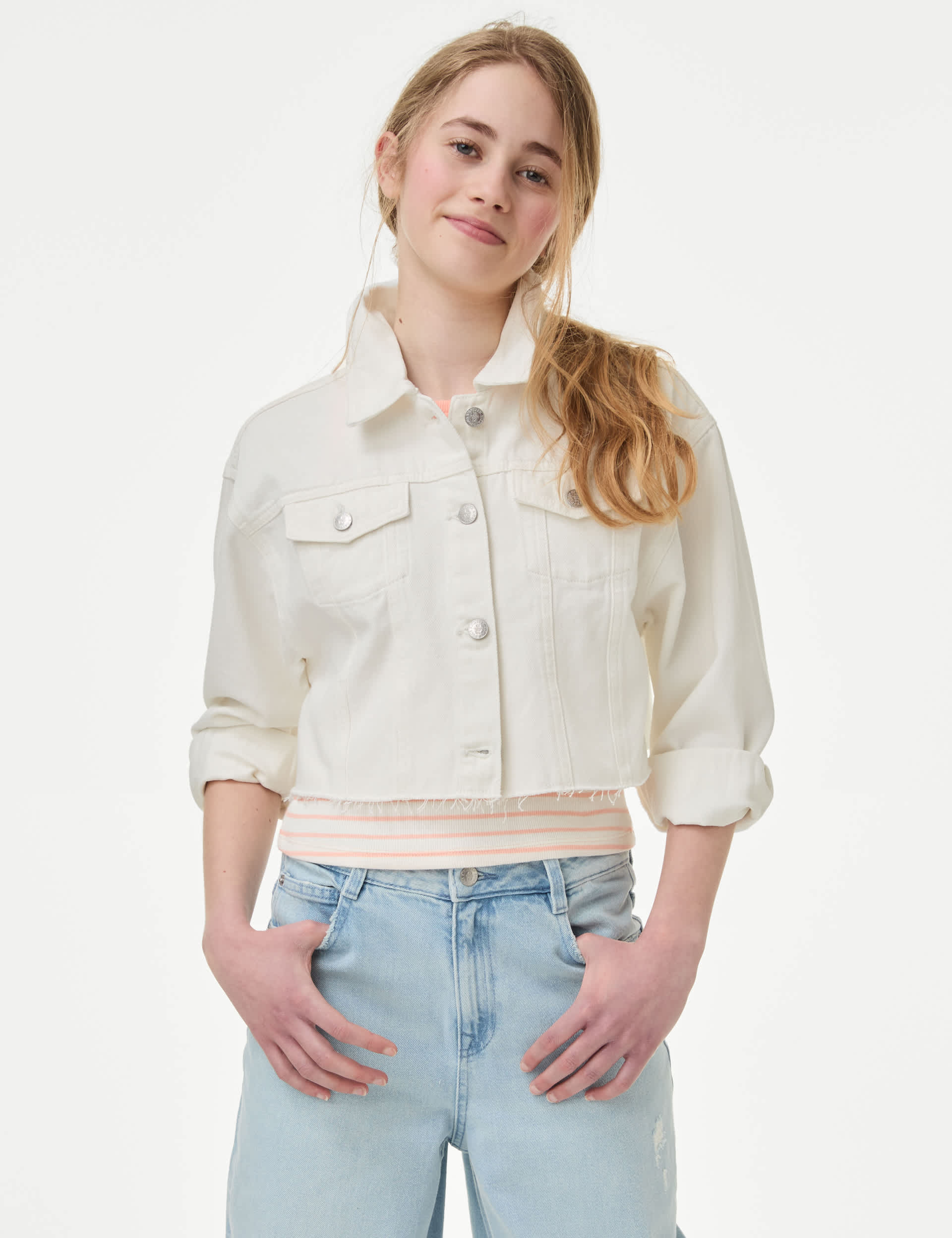 M&S Girls Cropped Denim Jacket (6-16 Yrs)