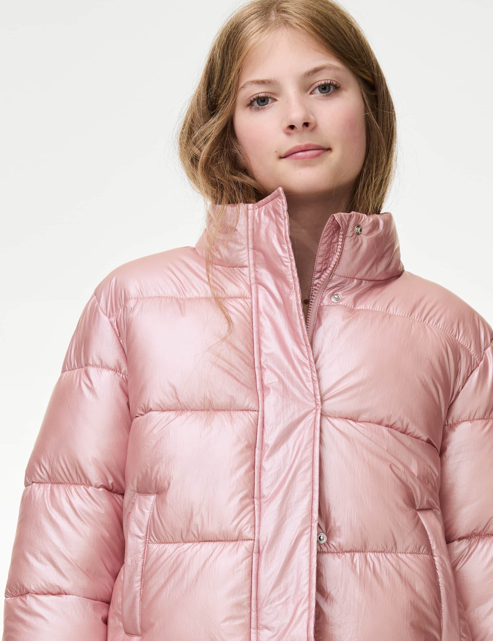 M&S Girls Metallic Padded Coat (6-16 Yrs) - 15-16 - Pink, Pink