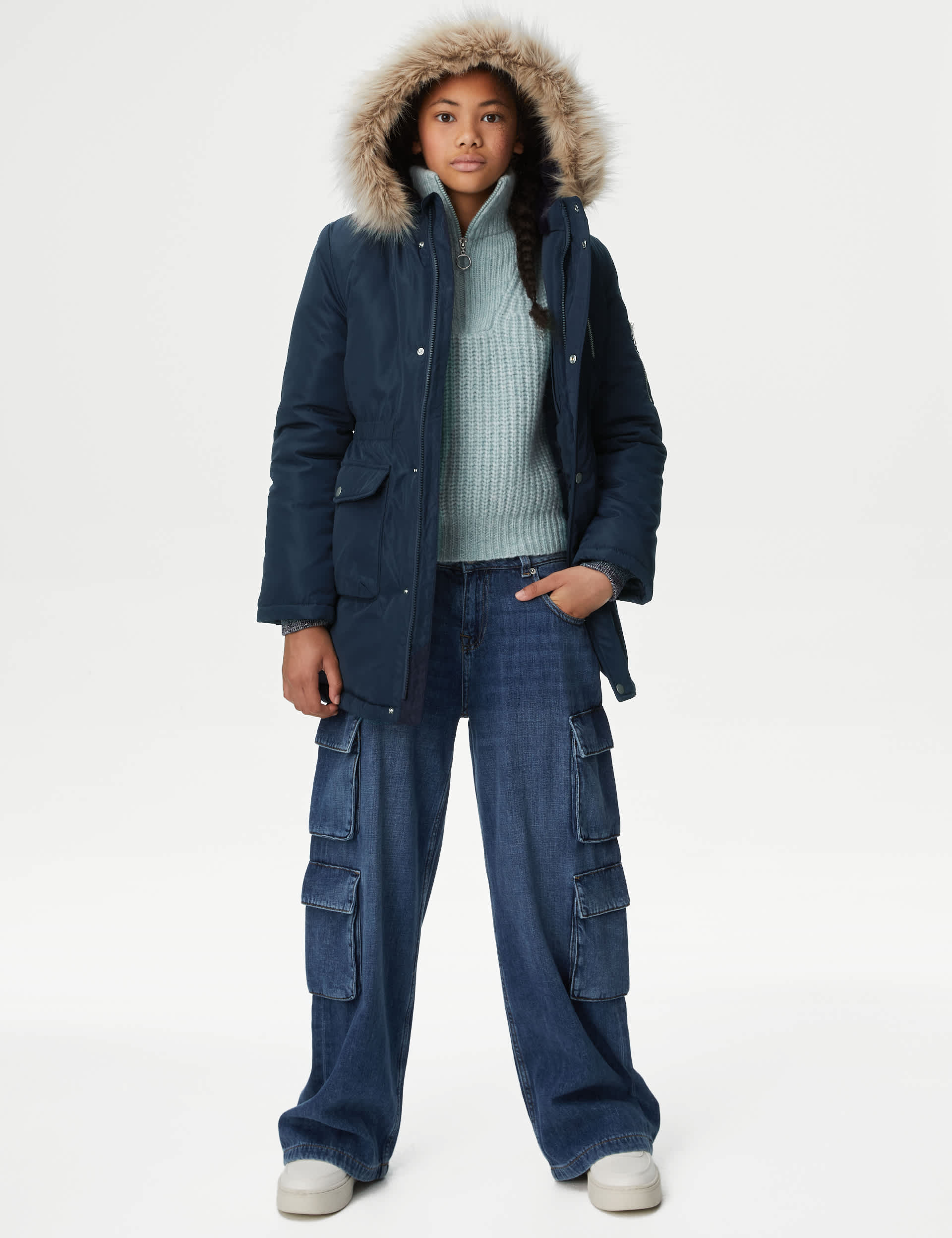 M&S Girls Stormwear  Hooded Parka (6-16 Yrs)