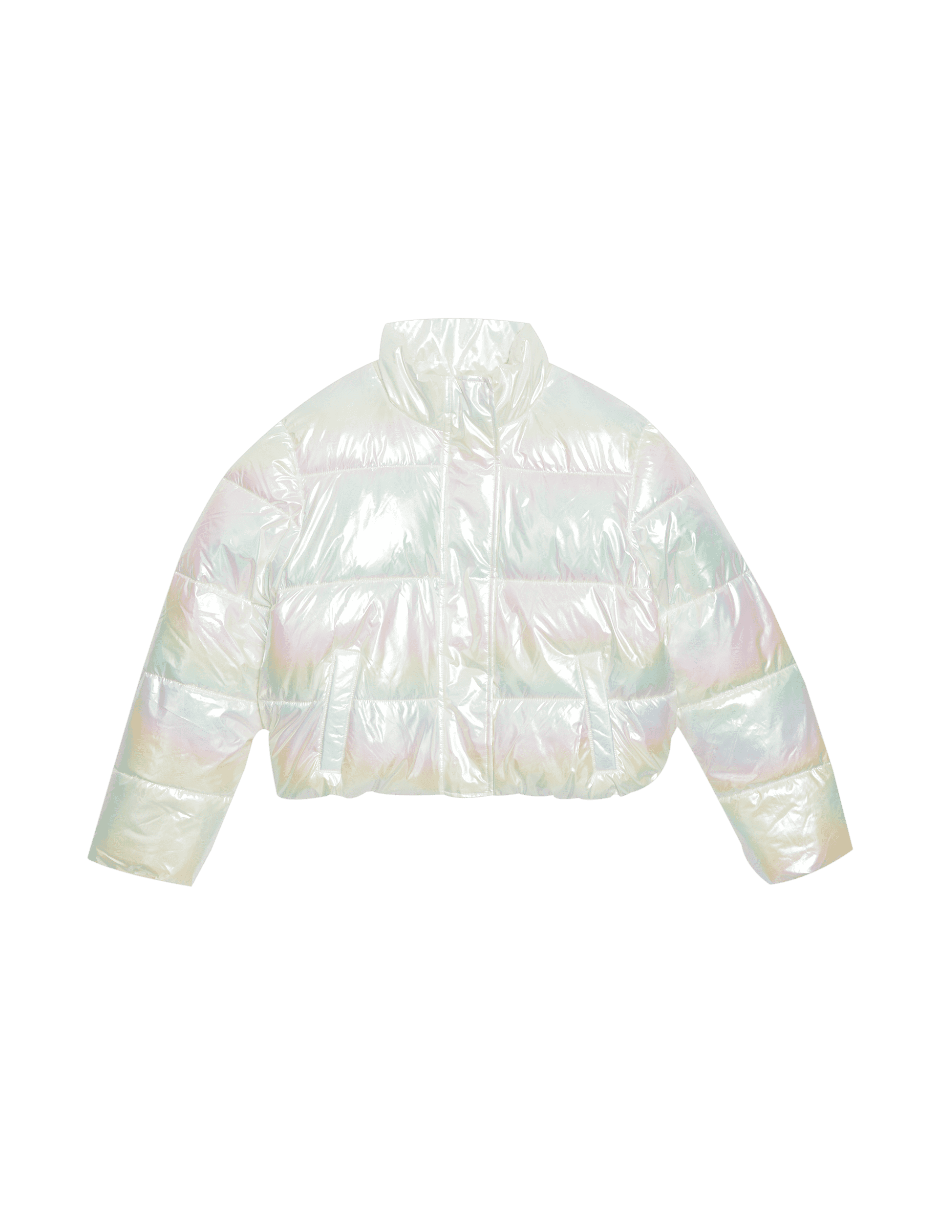 M&S Collection Girls Iridescent Padded Jacket (6-16 Yrs) - 9-10Y - Ivory Mix, Ivory Mix