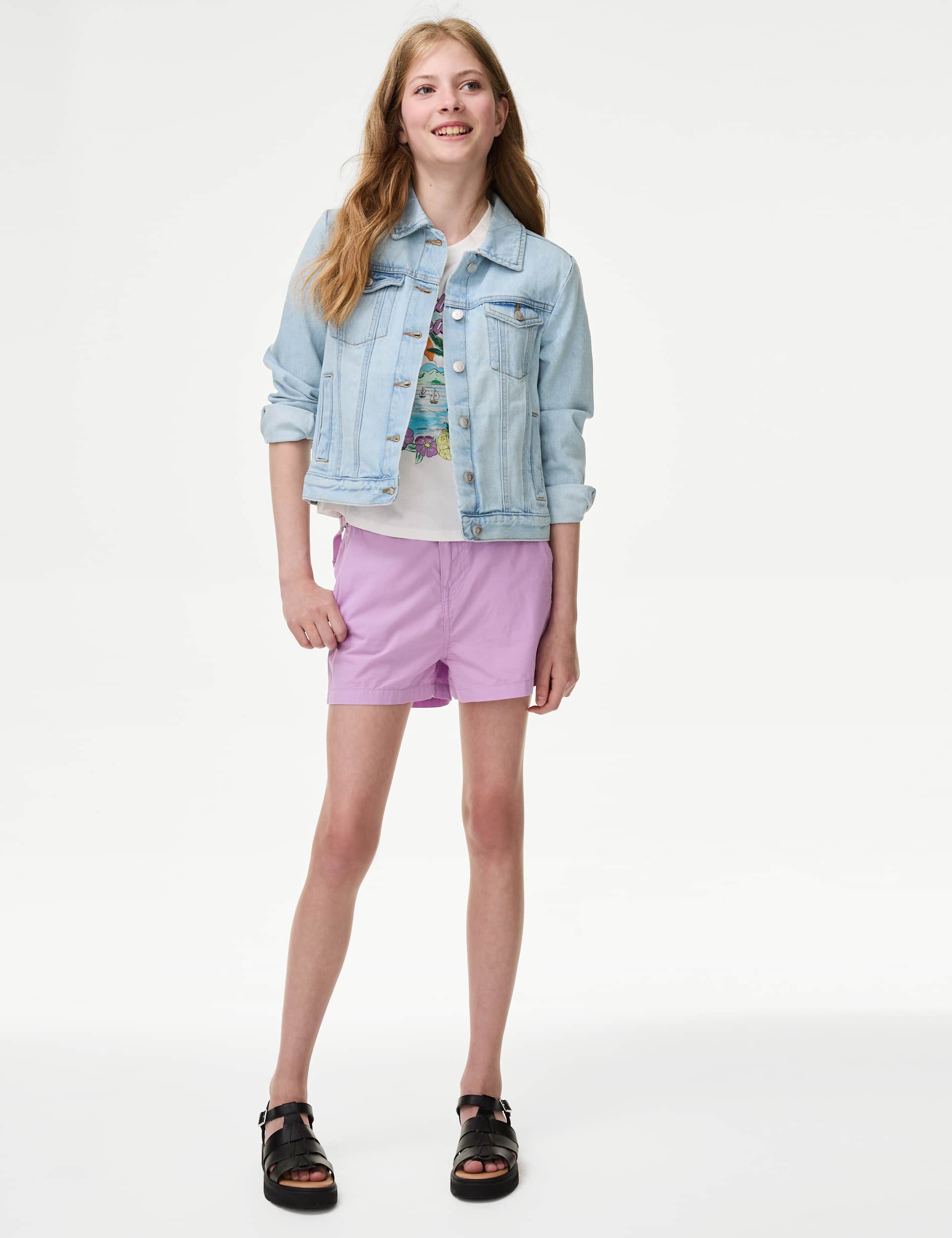 M&S Girls Pure Cotton Cargo Shorts (6-16 Yrs)