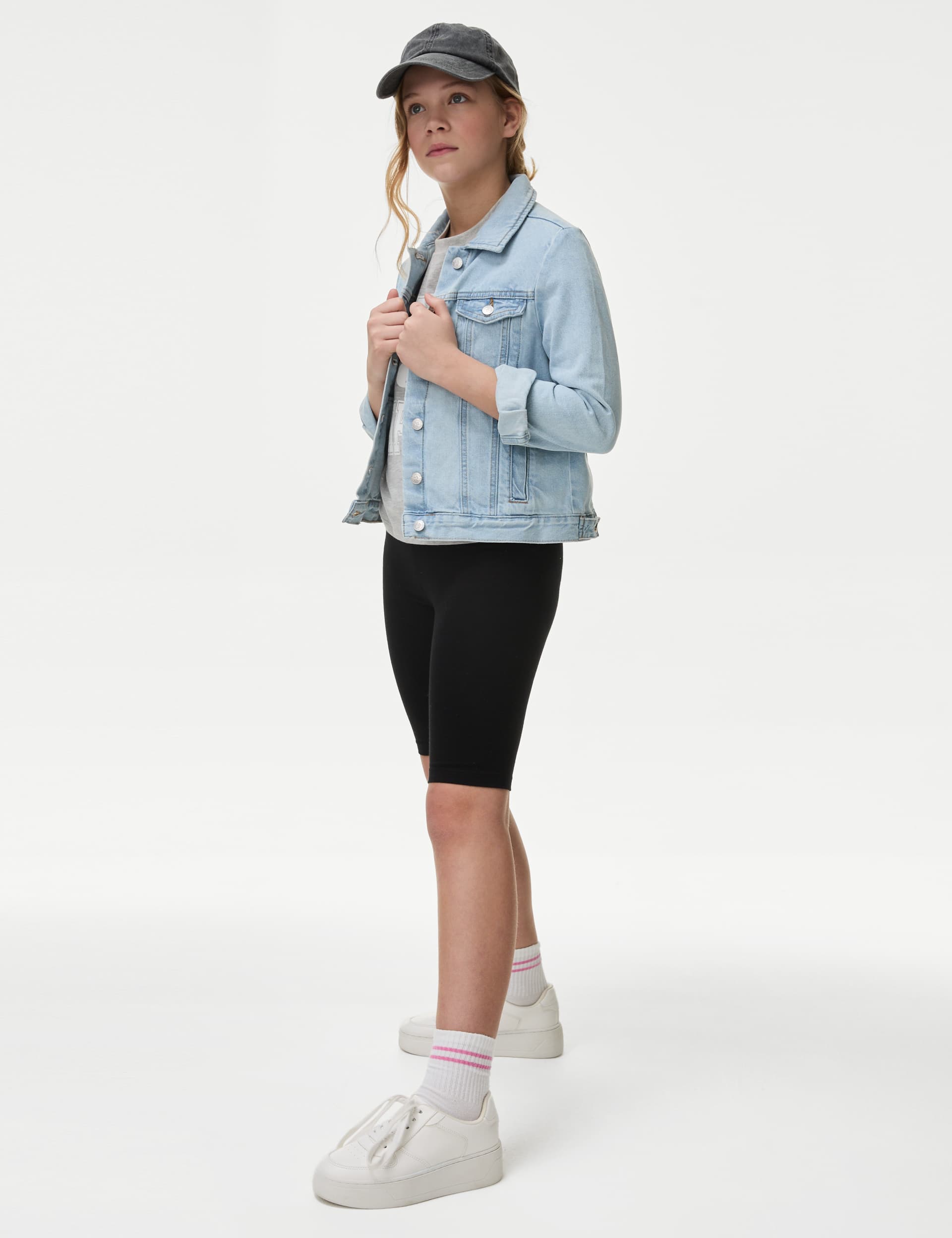 M&S Girls Cotton Rich Cycling Shorts (6-16 Yrs)