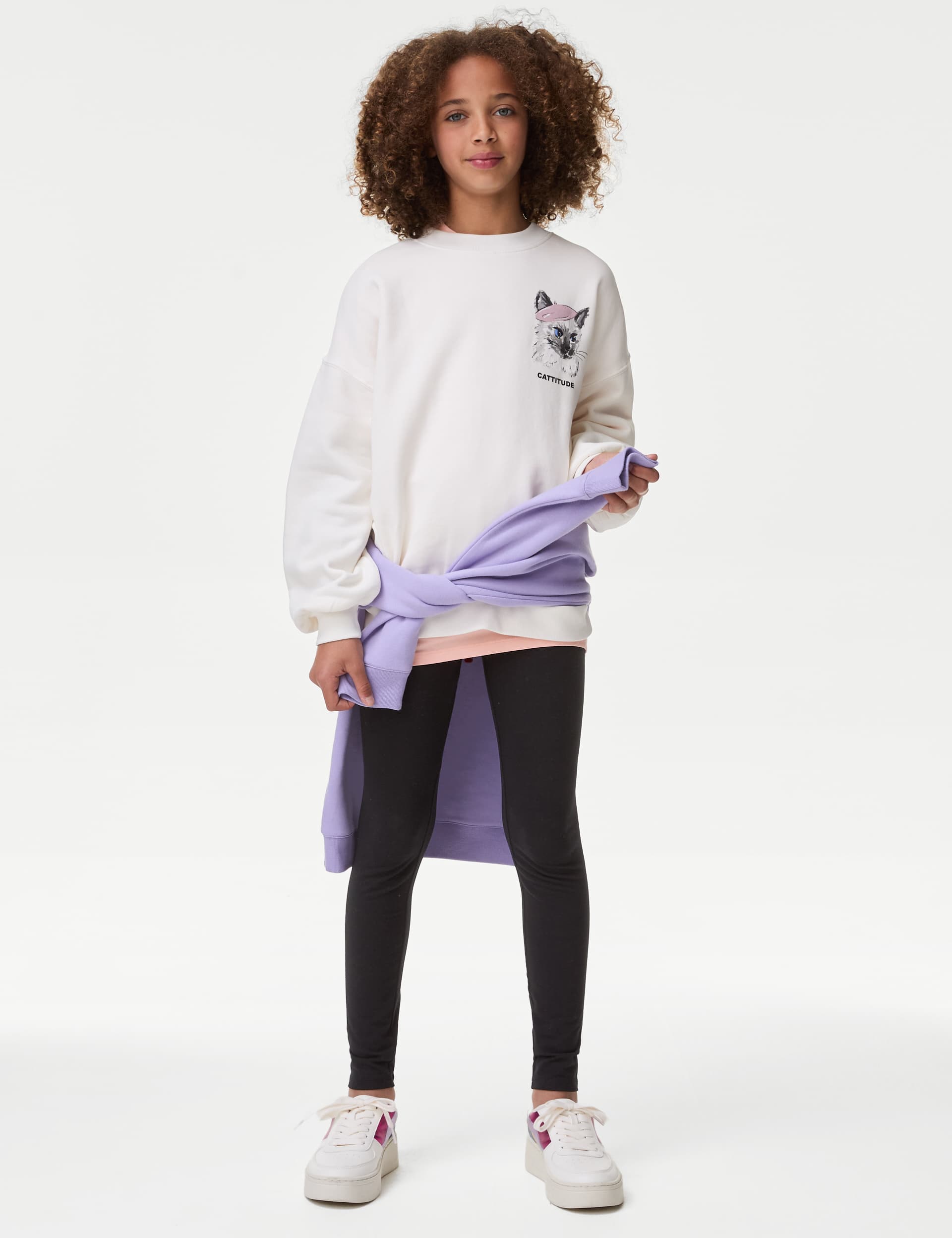 M&S Girls Cotton Rich Leggings (6-16 Yrs)