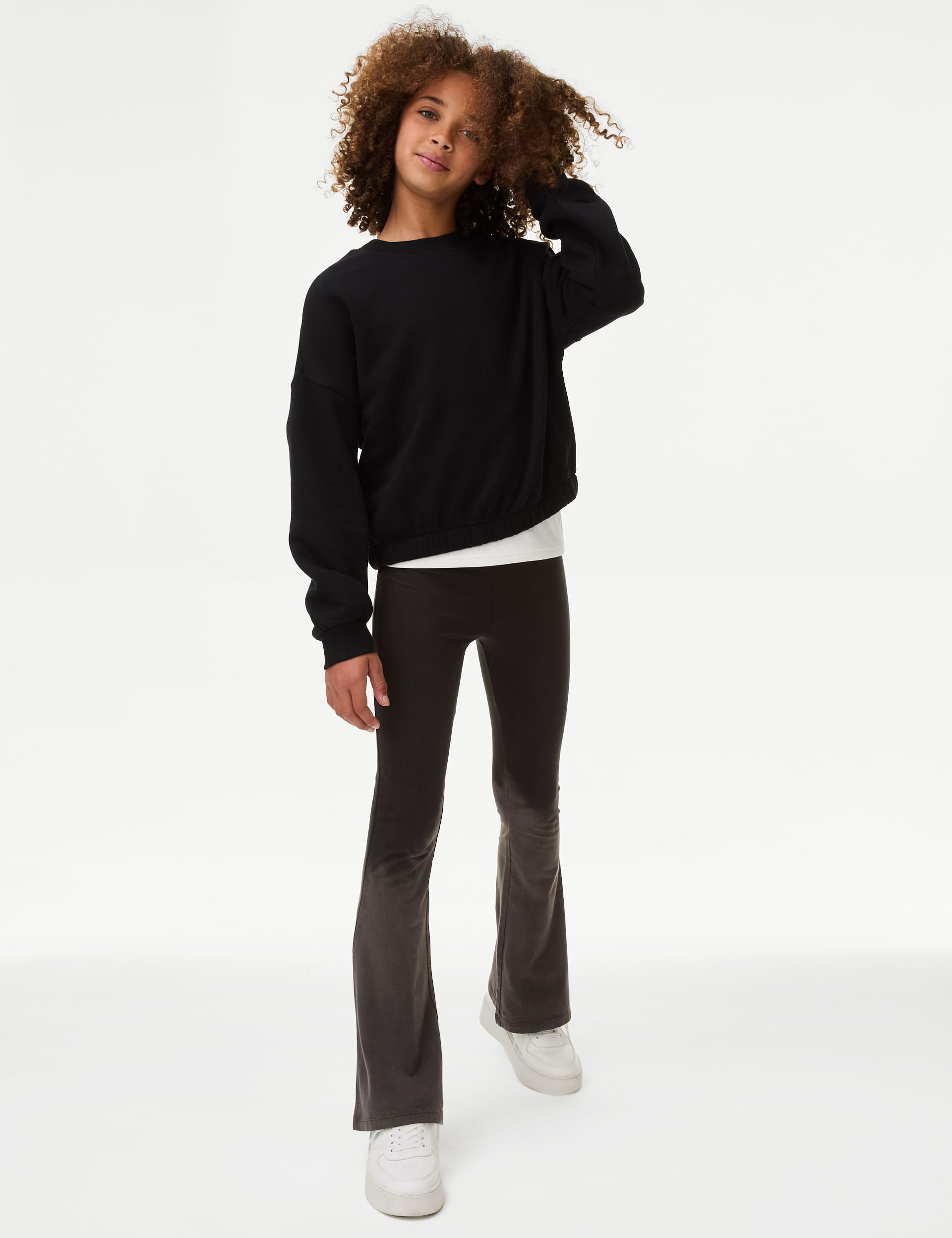 M&S Girls Cotton Rich Flared Leggings (6-16 Yrs)