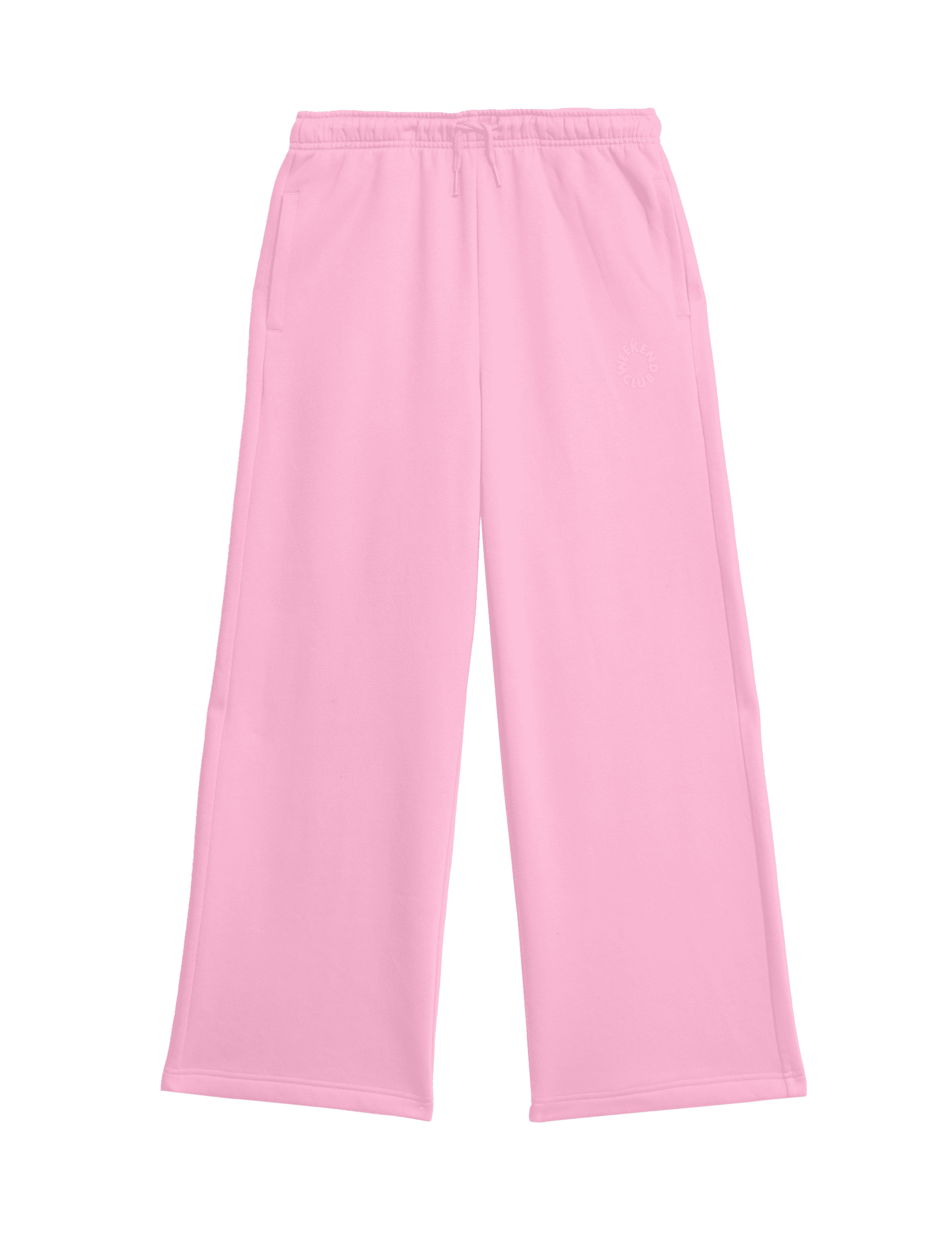 M&S Collection Girls Wide Leg Cotton Rich Joggers (2-16 Yrs) - 8-9 Y - Pink, Pink,Red,Grey Marl,Ecru