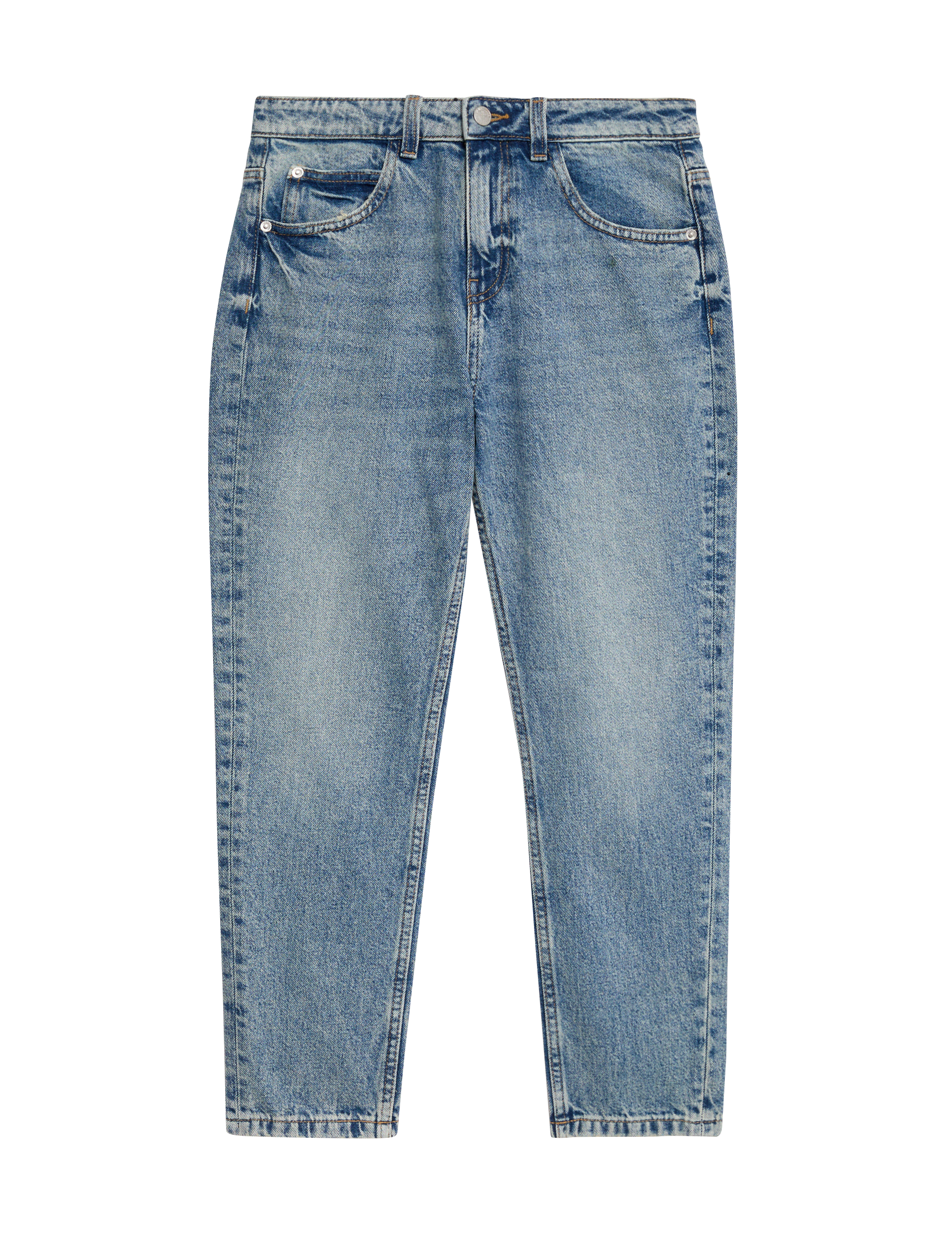 M&S Collection Girls Mom Pure Cotton Denim Jeans (6-16 Yrs) - 13-14 - Med Blue Denim, Med Blue Denim