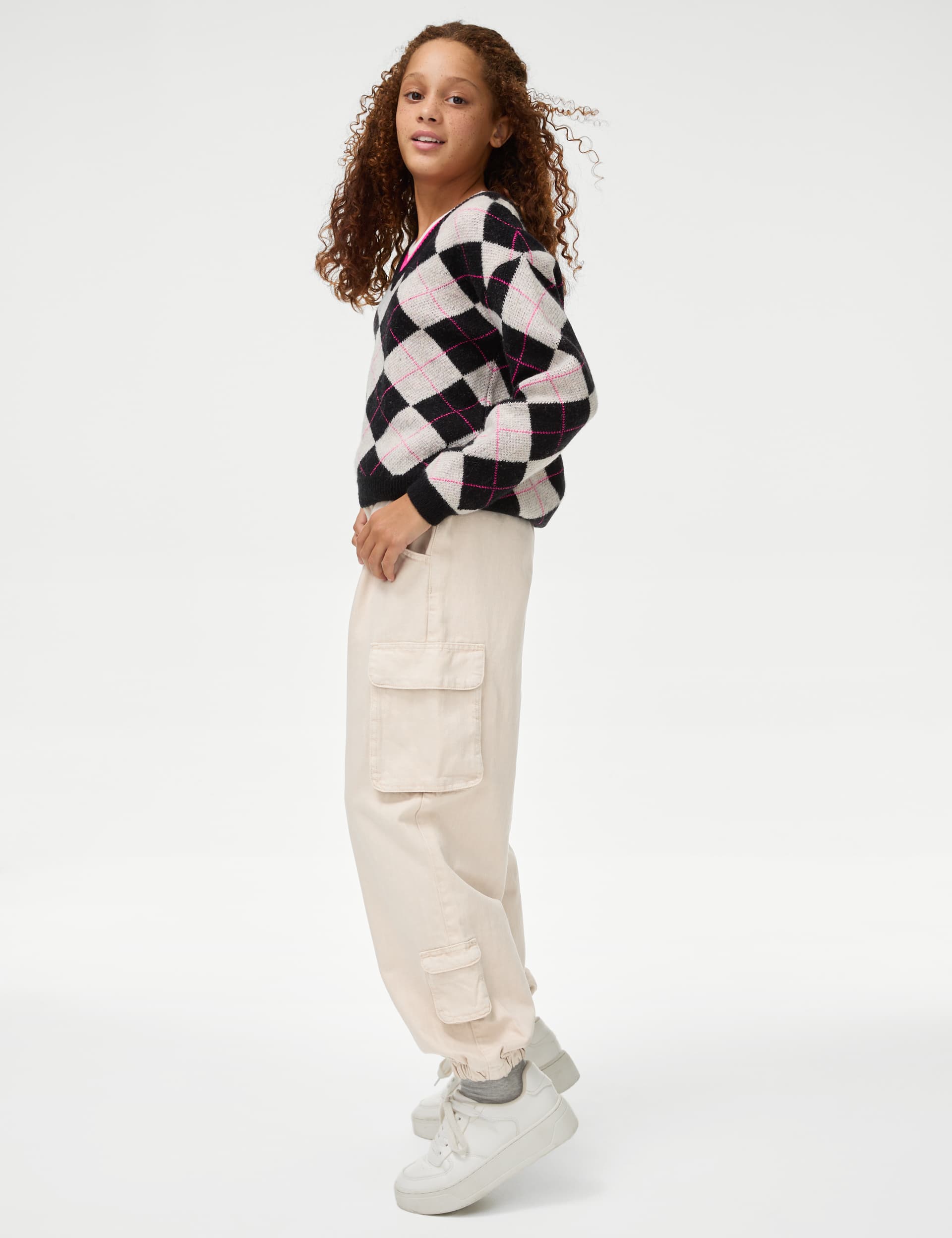 M&S Girls Denim Parachute Trousers (6-16 Yrs)