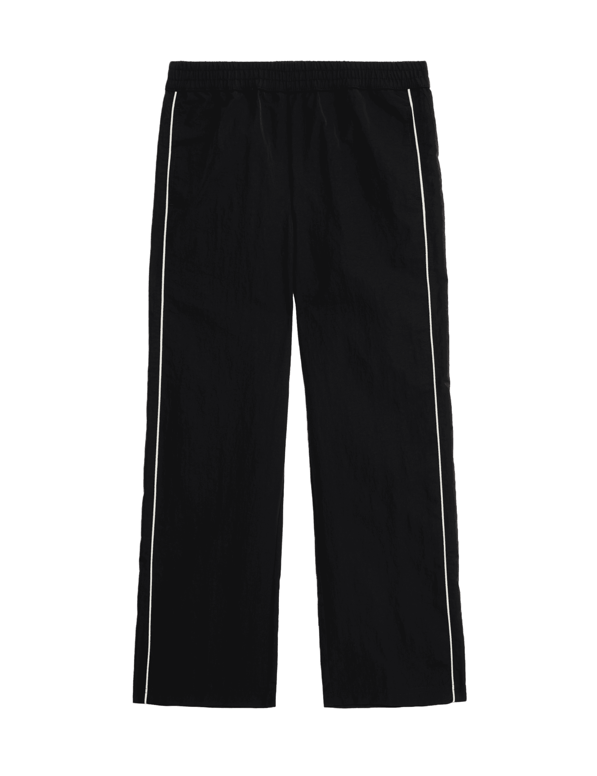 M&S Collection Girls Side Stripe Wide Leg Joggers (6-16 Yrs) - 11-12 - Black, Black