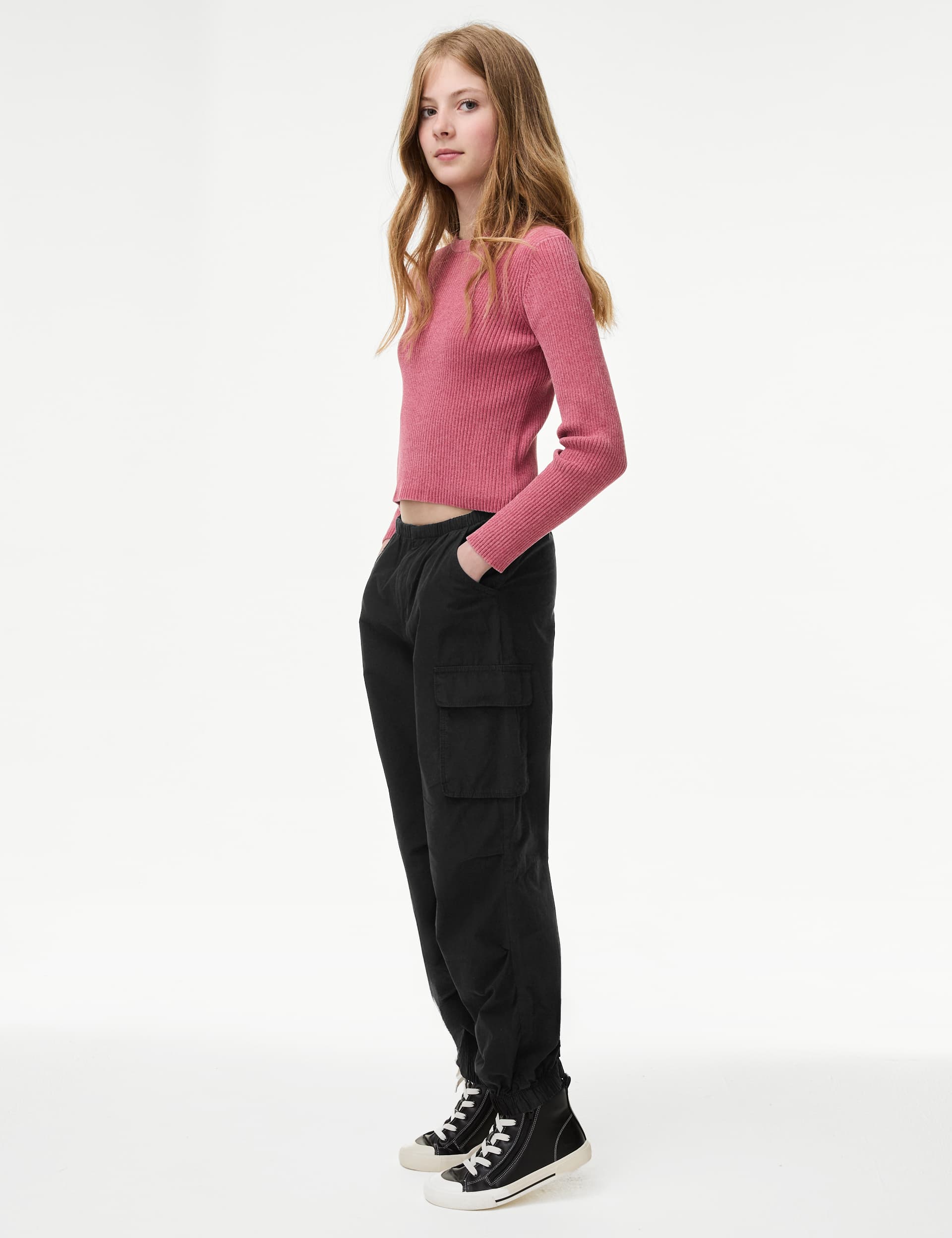 M&S Girls Pure Cotton Parachute Trousers (6-16 Yrs)