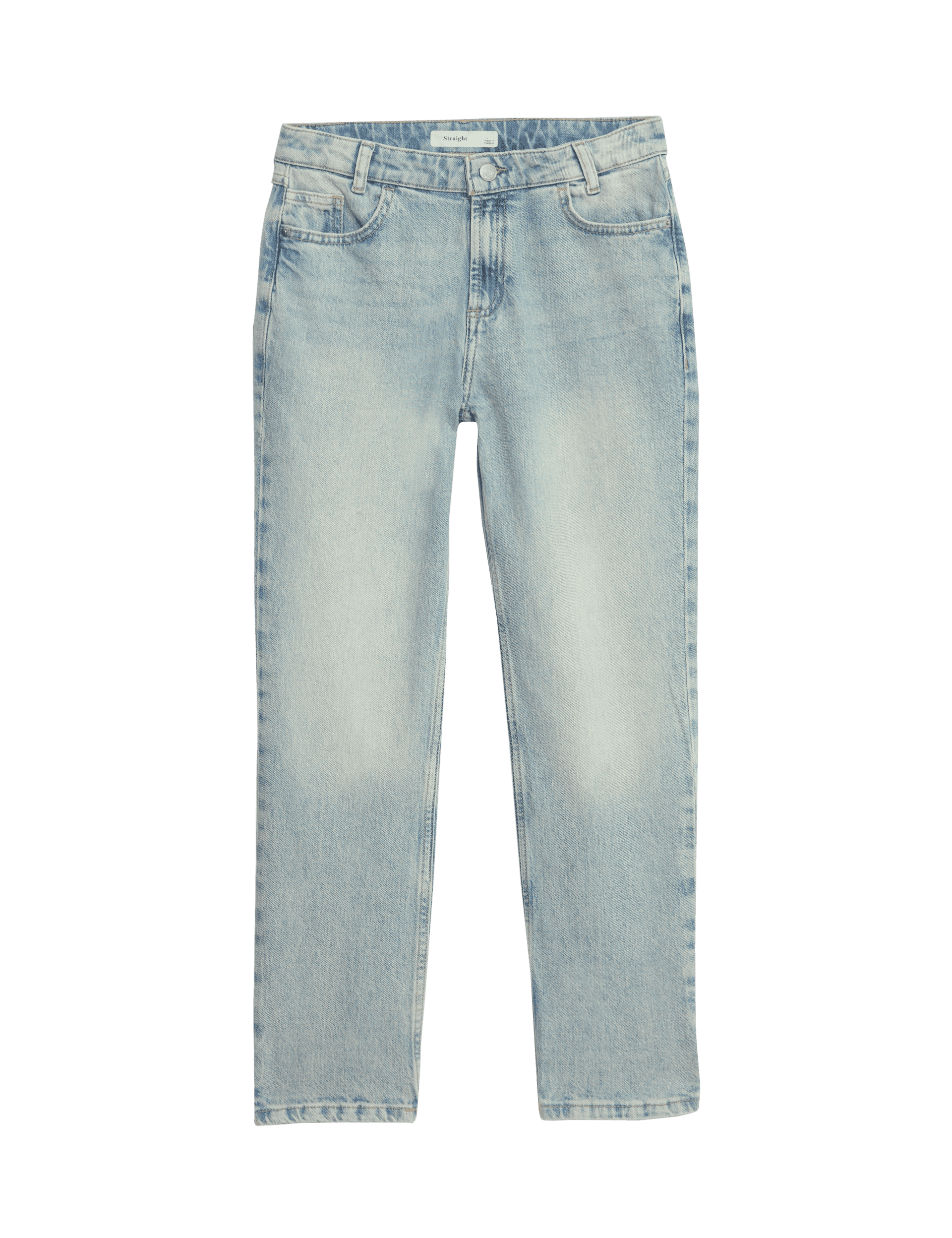 M&S Collection Girls Straight Leg Denim Jeans (6-16 Yrs) - 11-12, Indigo,Denim