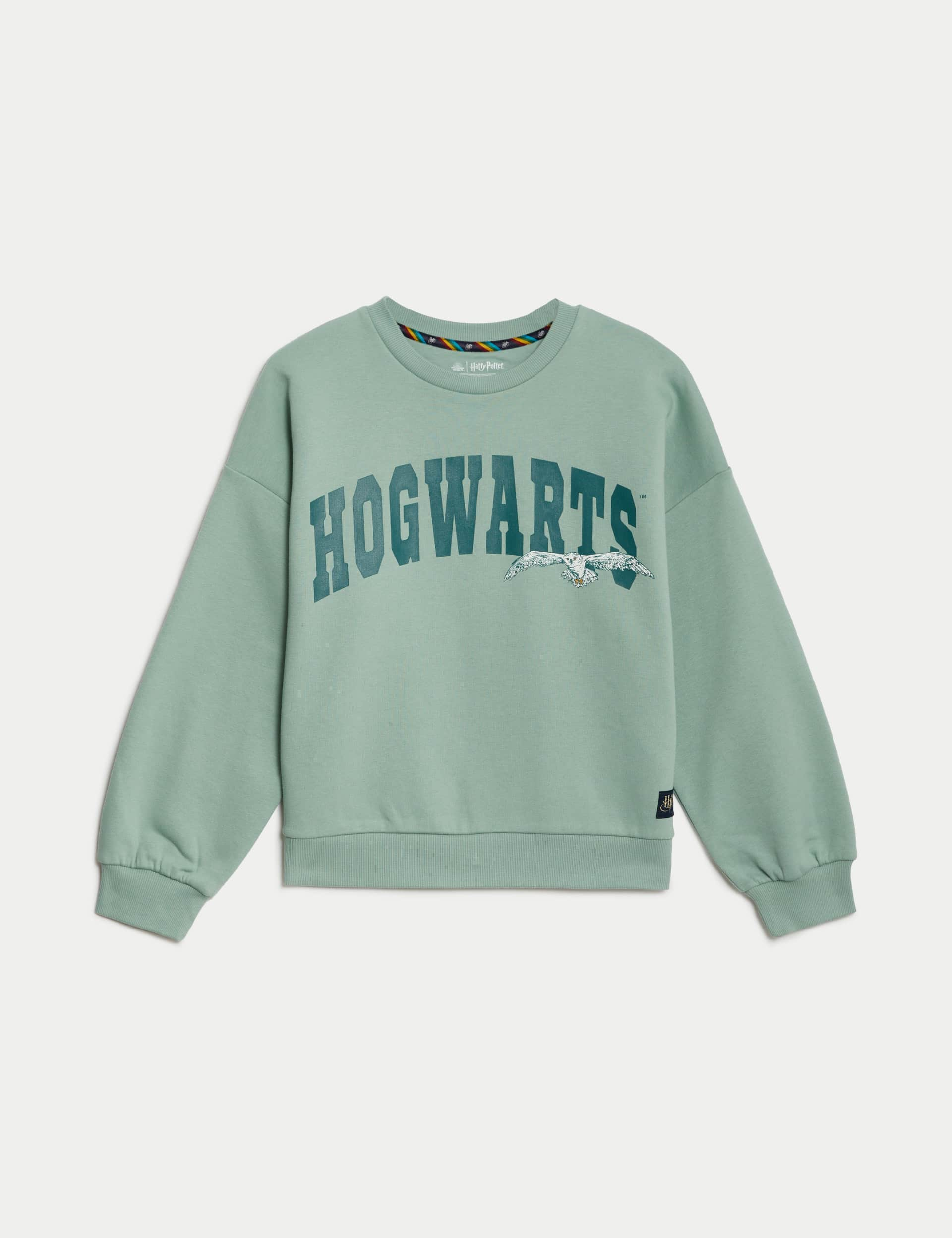 M&S Girls Cotton Rich Harry Potter Hogwarts Sweatshirt (6-16 Yrs) - 11-12 - Green, Green