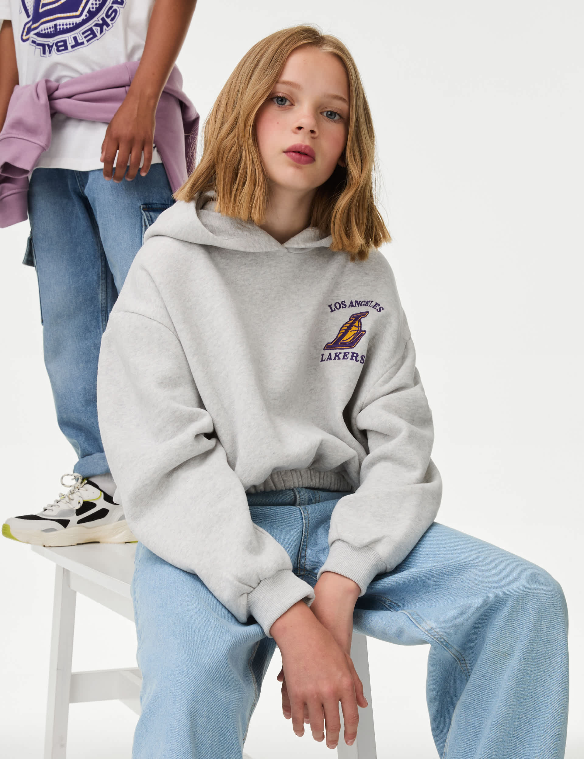 M&S Girls NBA LA Lakers Cropped Hoodie (6-16 Yrs)