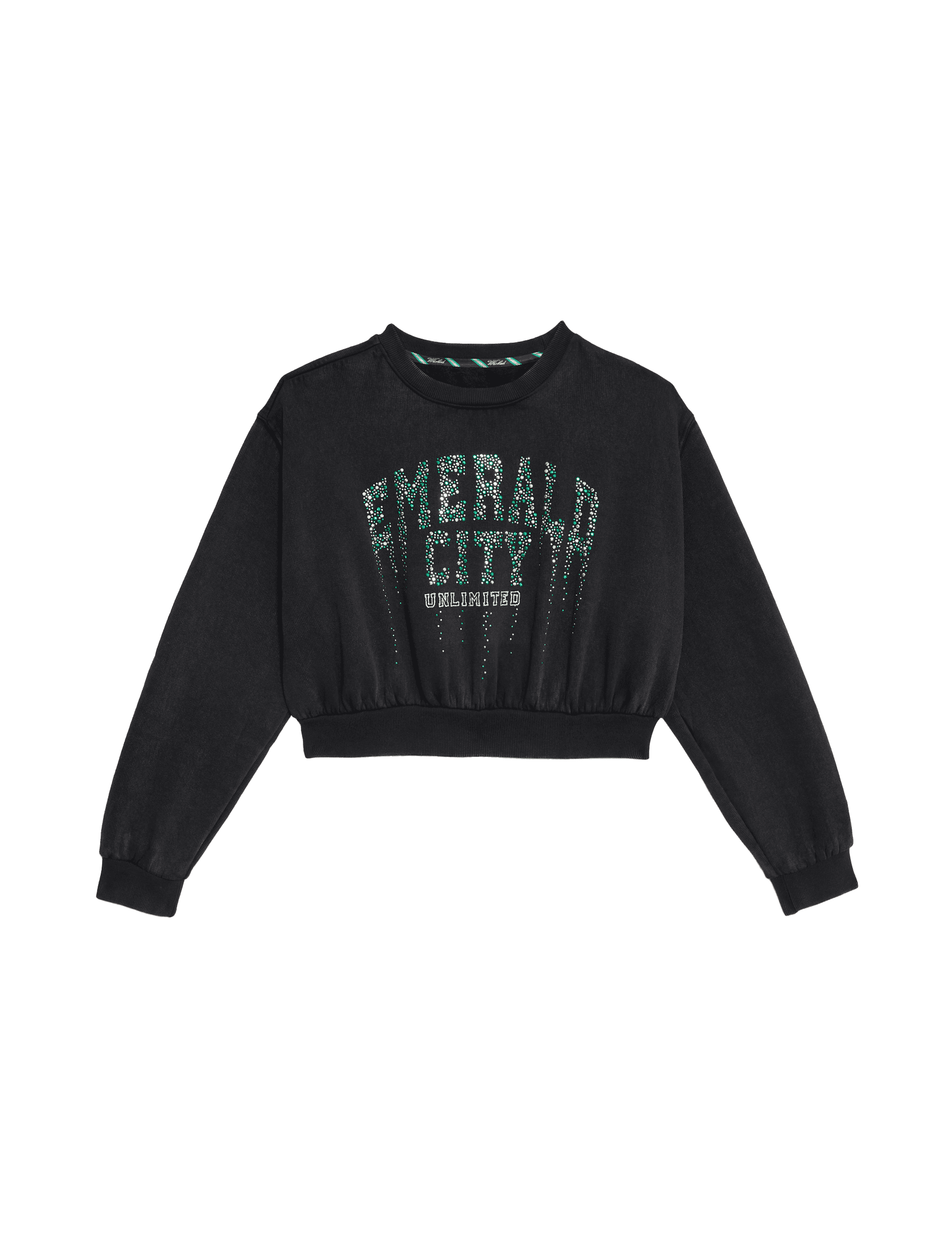 M&S Collection Girls Cotton Rich Wicked Emerald City Sweatshirt (6-16 Yrs) - 6-7 Y - Black, Black