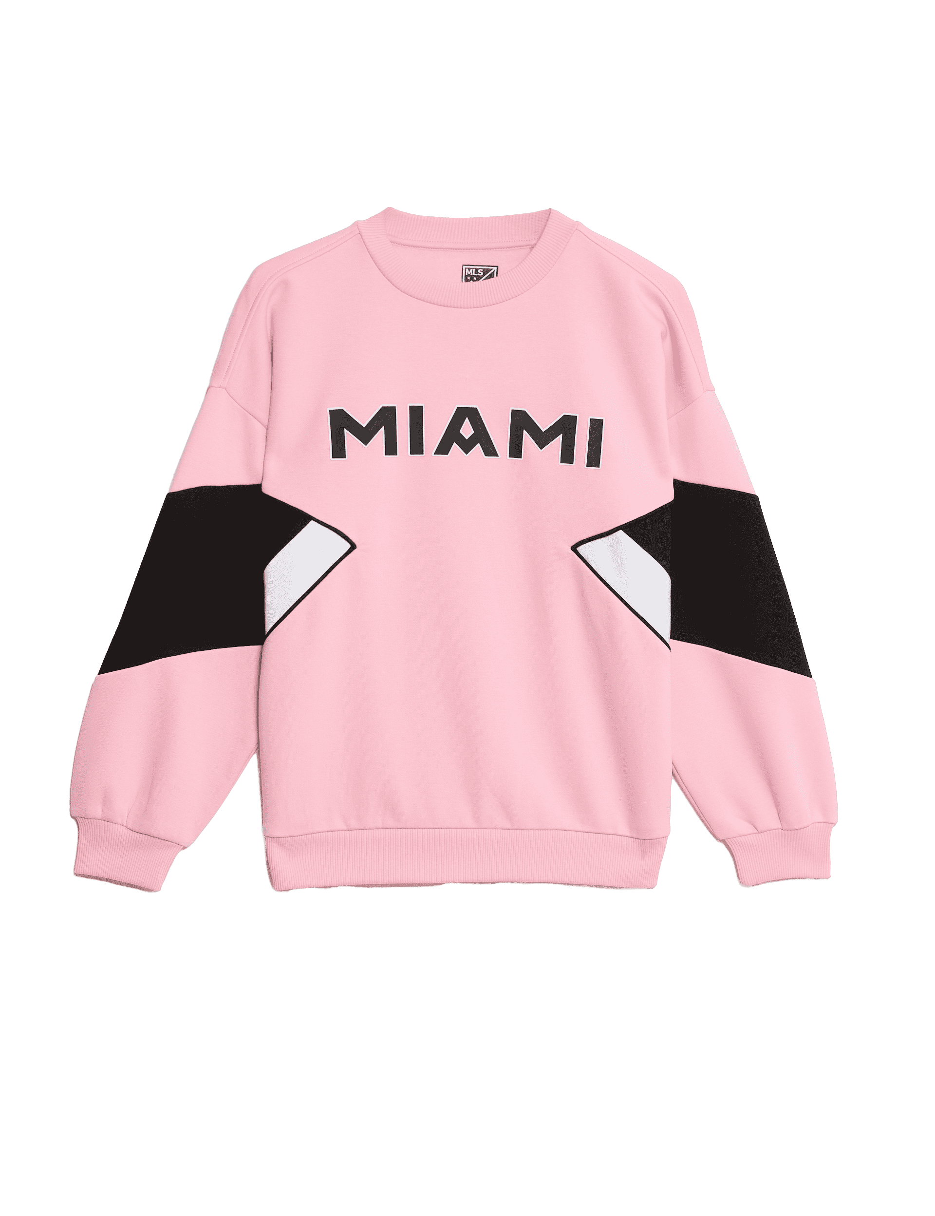 M&S Collection Girls Pure Cotton Inter Miami Sweatshirt (6-16 Yrs) - 9-10Y - Pink Mix, Pink Mix