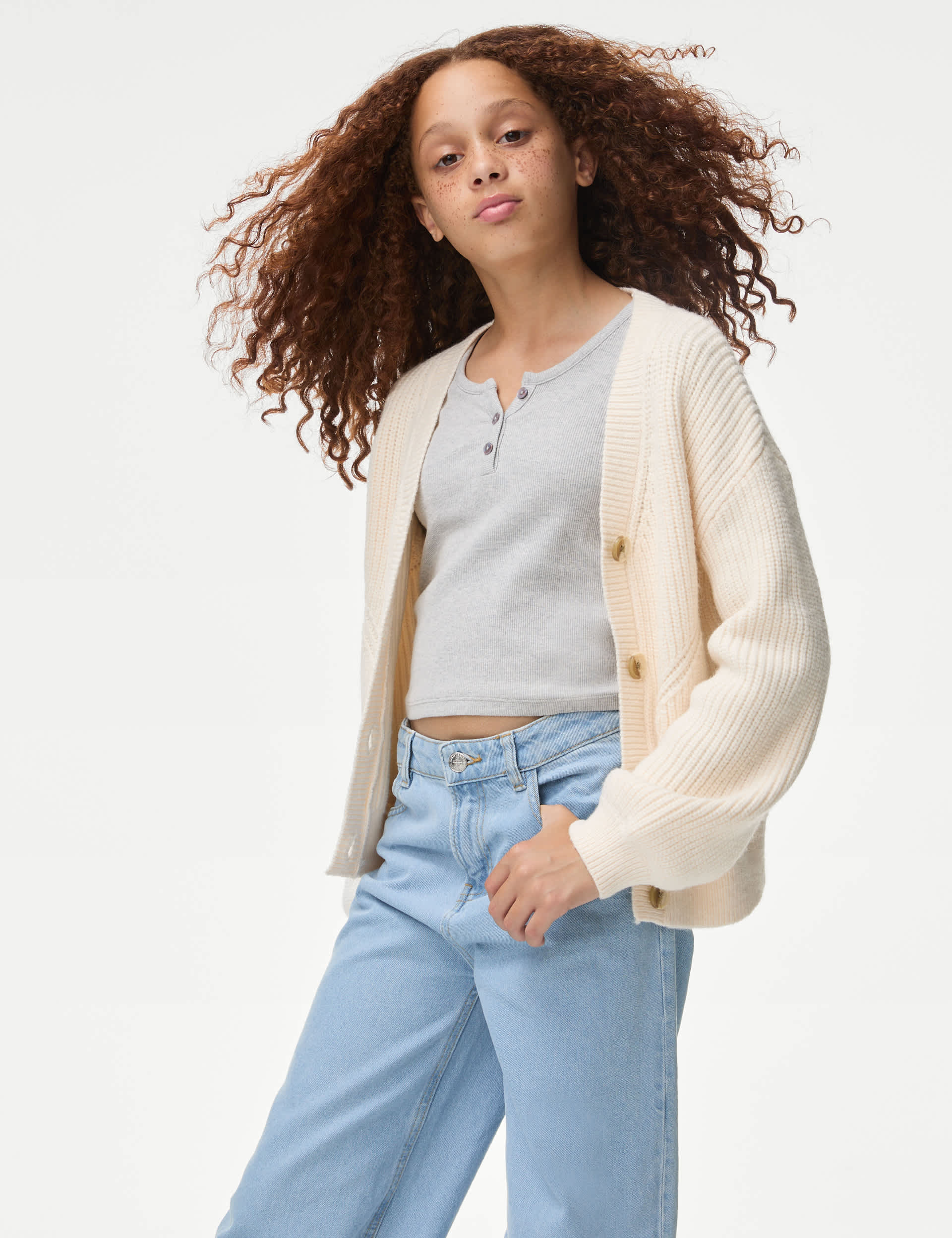 M&S Girls Chunky Knitted Cardigan (6-16 Yrs)