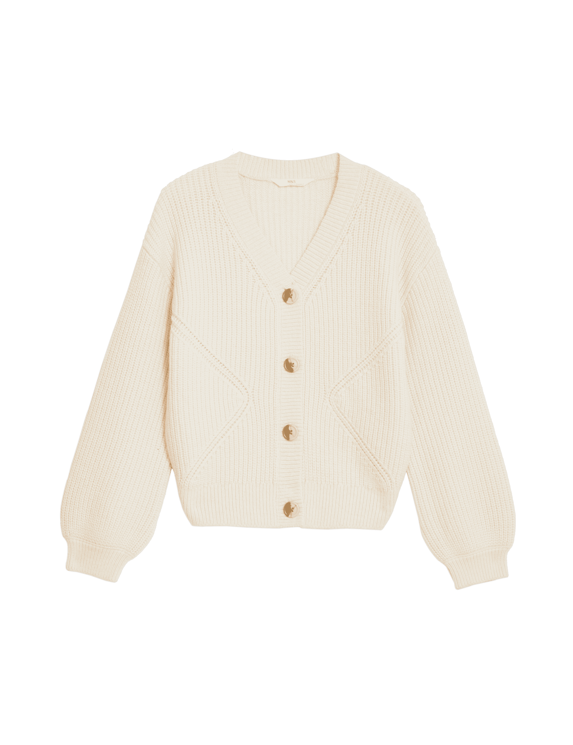 M&S Collection Girls Chunky Knitted Cardigan (6-16 Yrs) - 10-11 - Ivory, Ivory