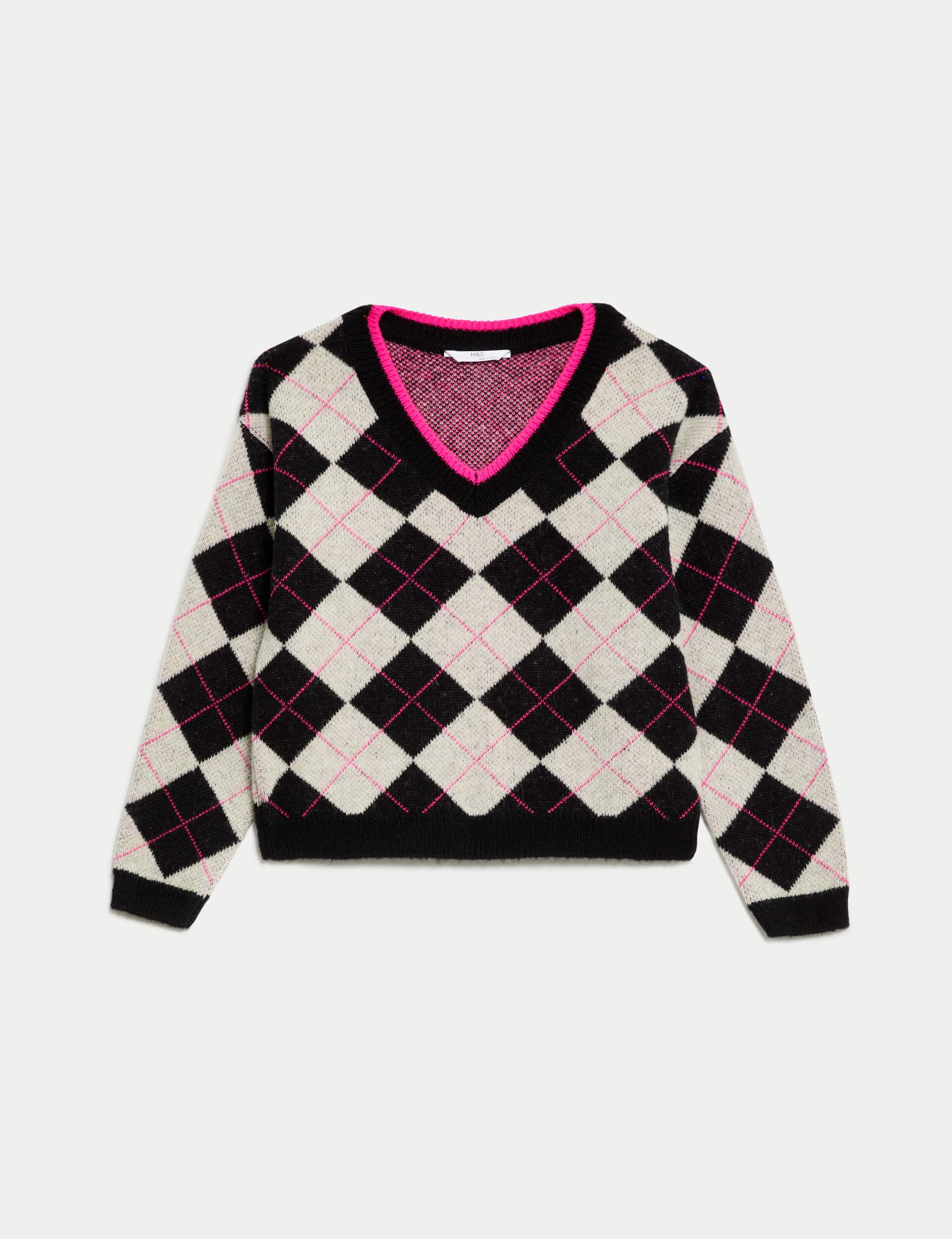 M&S Girls Argyle Jumper (6-16 Yrs)